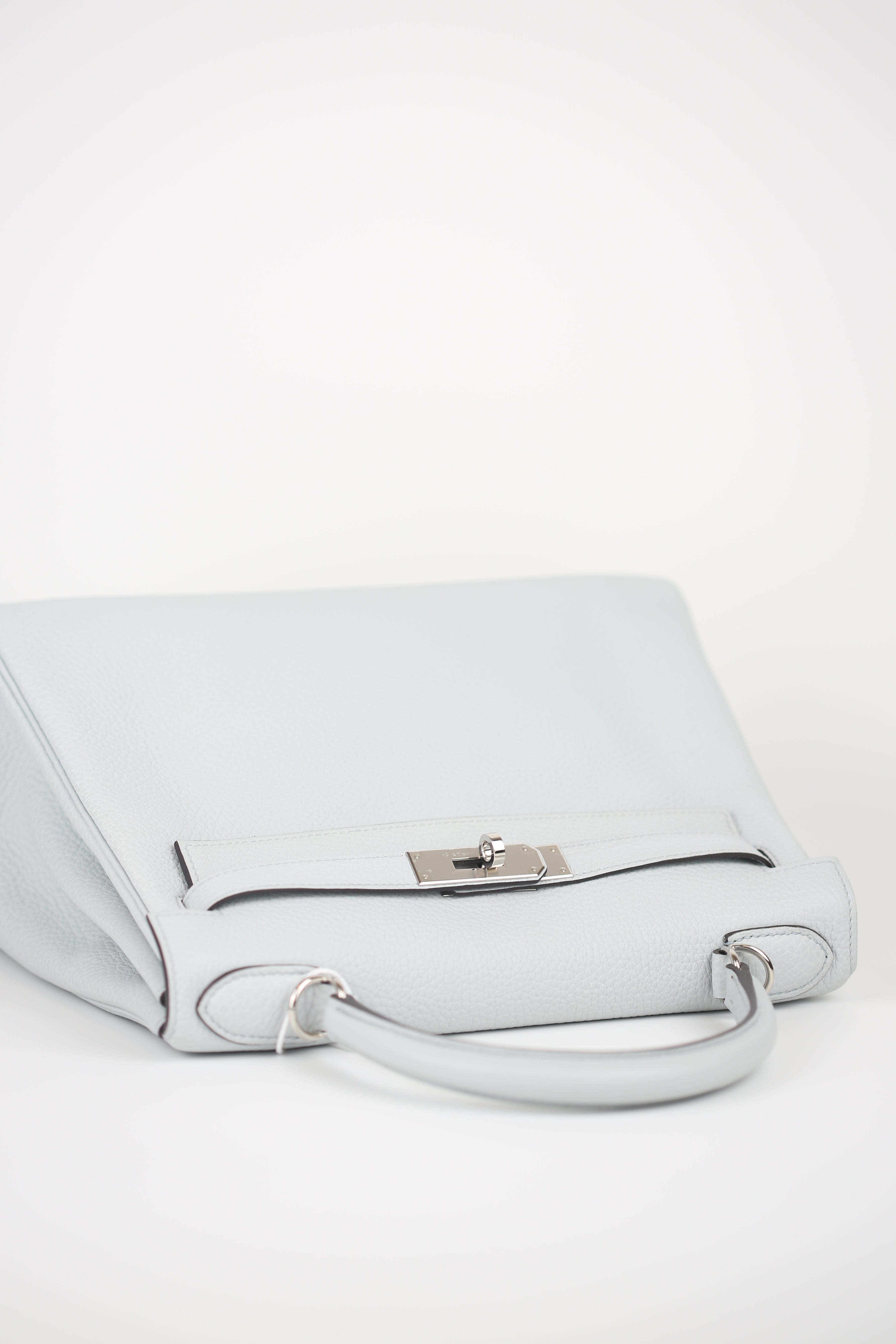 HERMES Togo Kelly Retourne 28 Rouge Bleu Pale