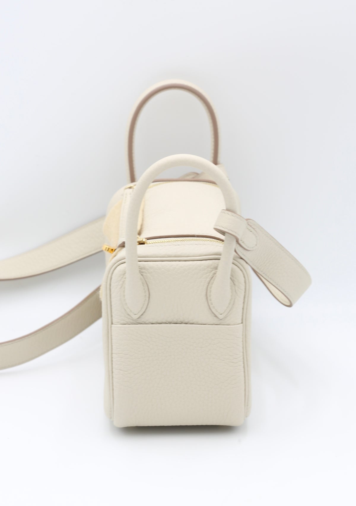 HERMÈS MINI LINDY BETON TAURILLON CLEMENCE GOLD HARDWARE B STAMP