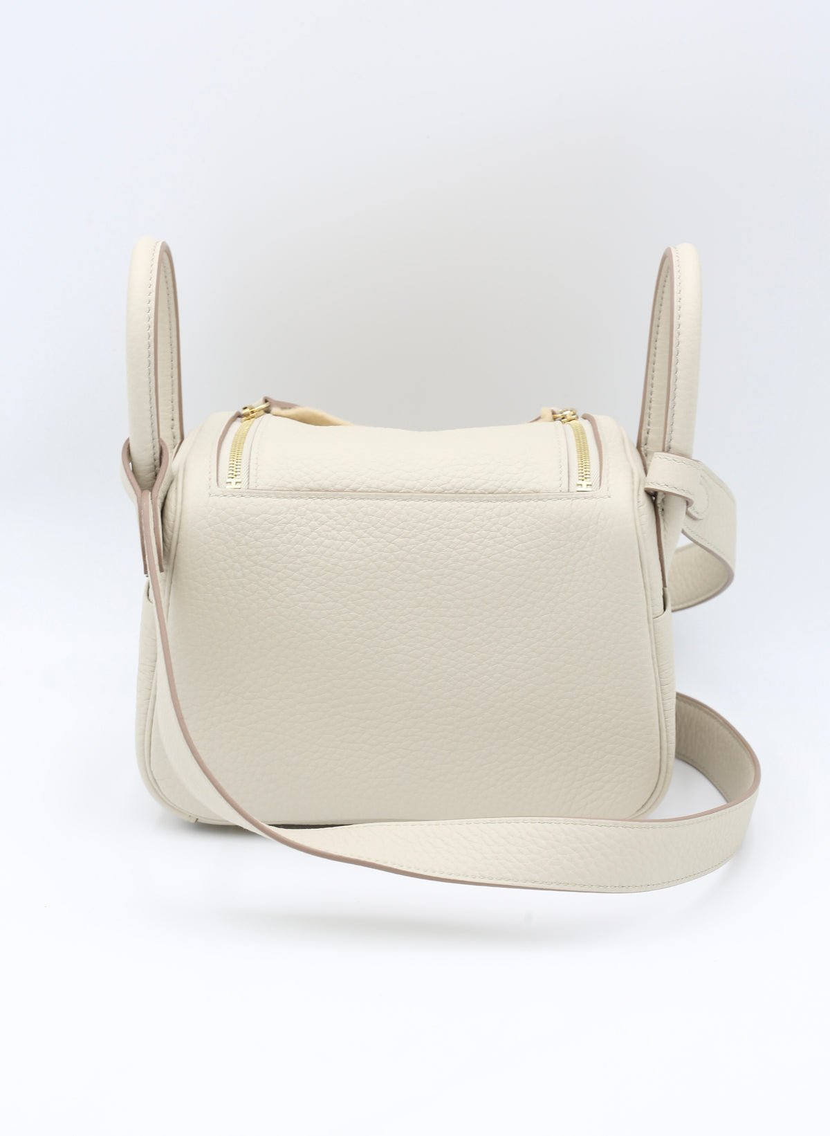 HERMÈS MINI LINDY BETON TAURILLON CLEMENCE GOLD HARDWARE B STAMP