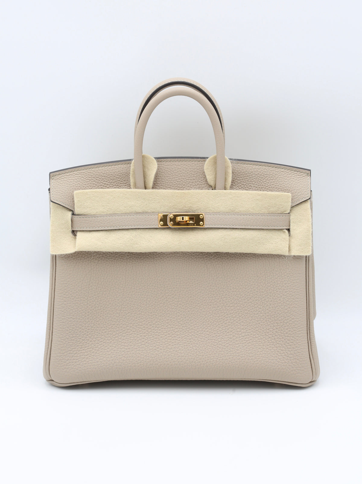 HERMÈS BIRKIN25 GRIS TOURTERELLE TOGO GOLD HARDWARE C STAMP