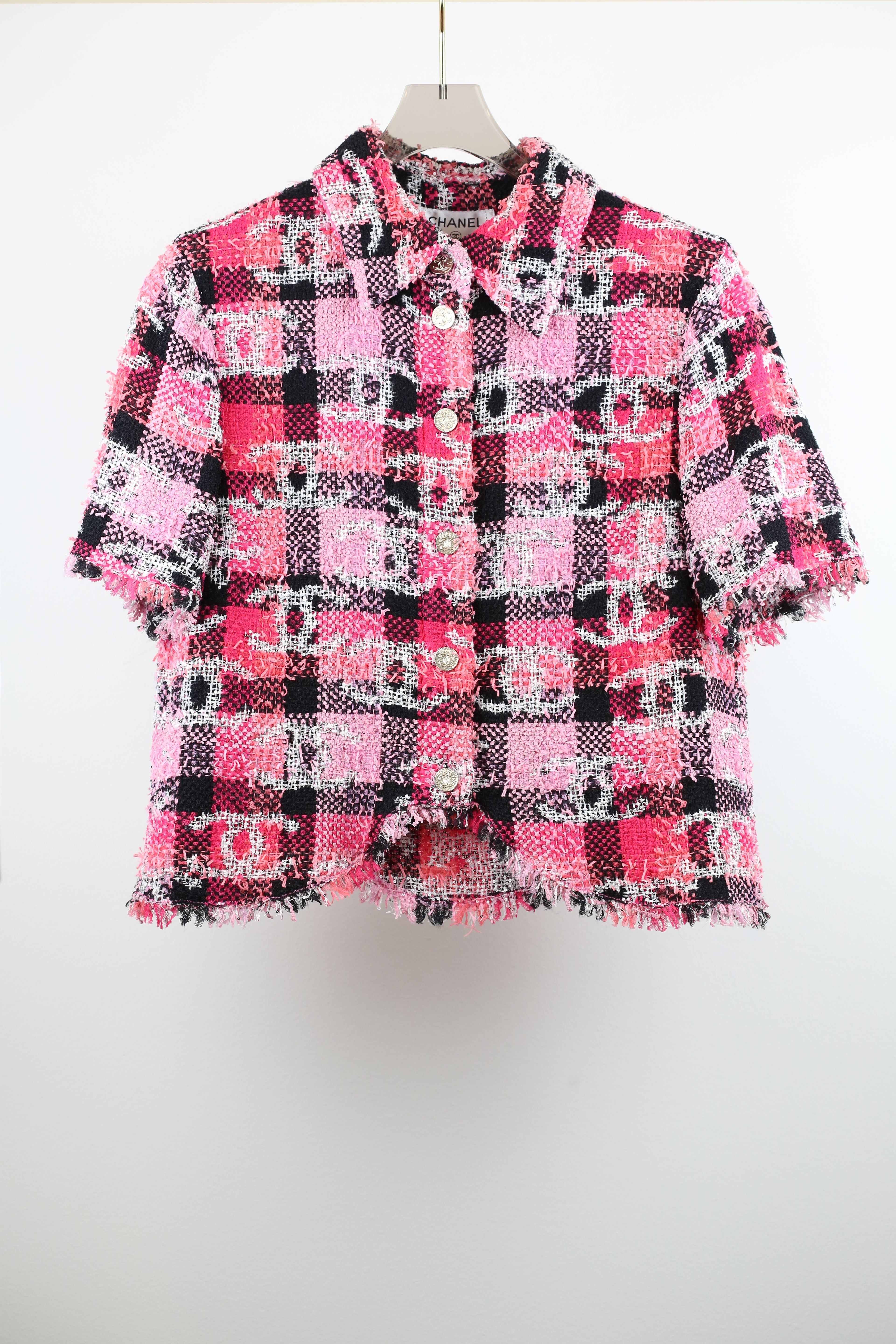 Chanel short-sleeve logo top Pink