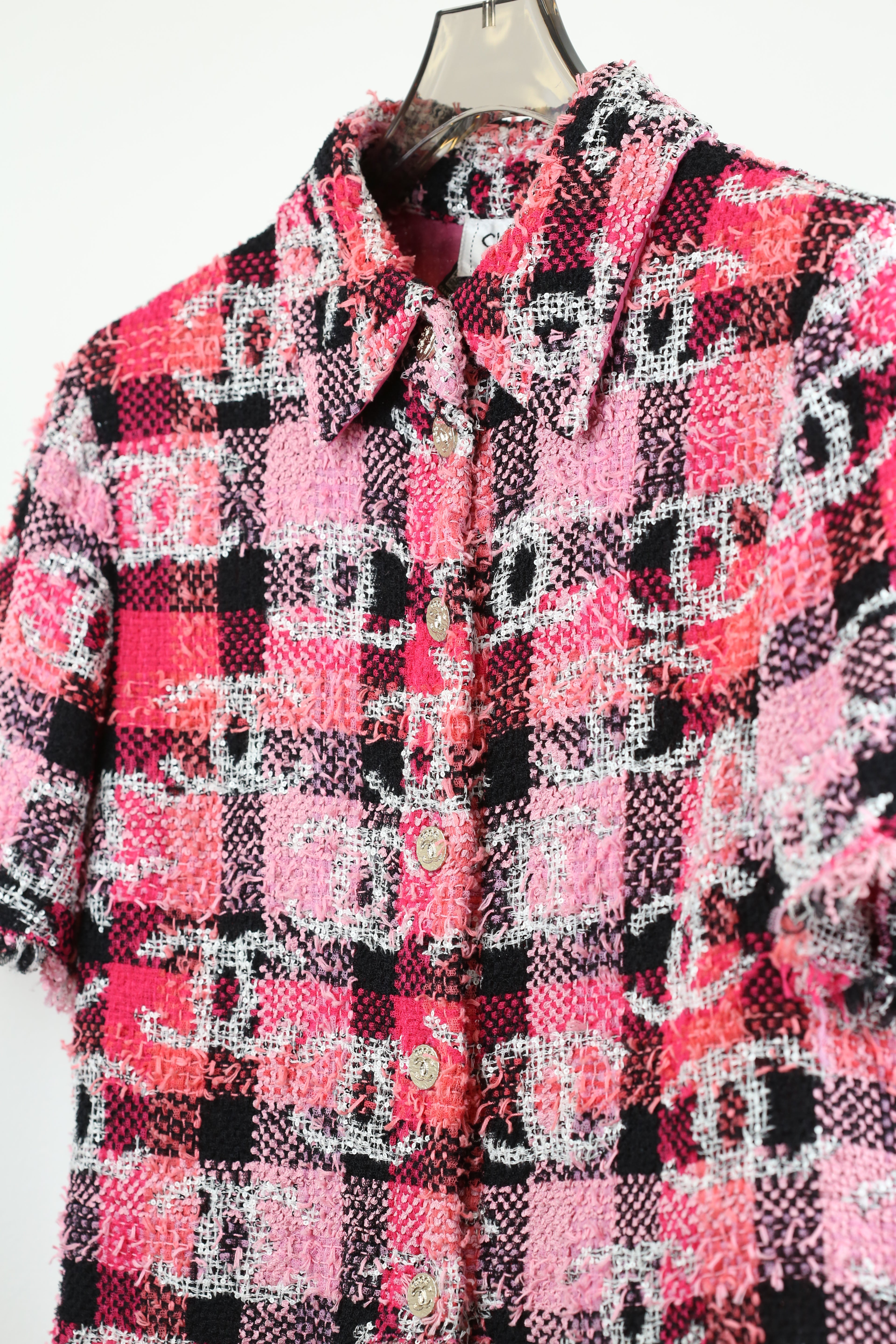 Chanel short-sleeve logo top Pink