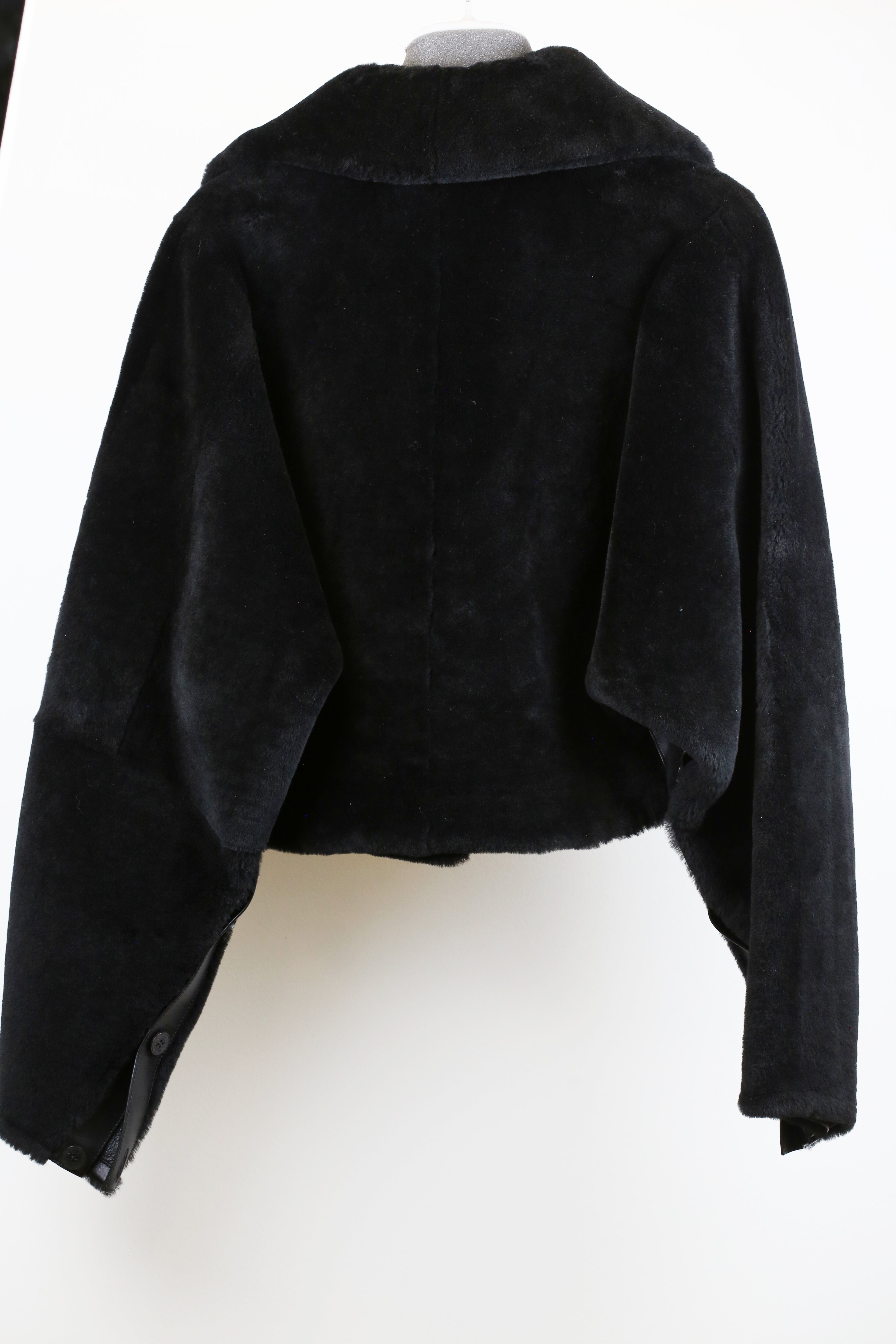 Hermes Lamb Fur Coat Black