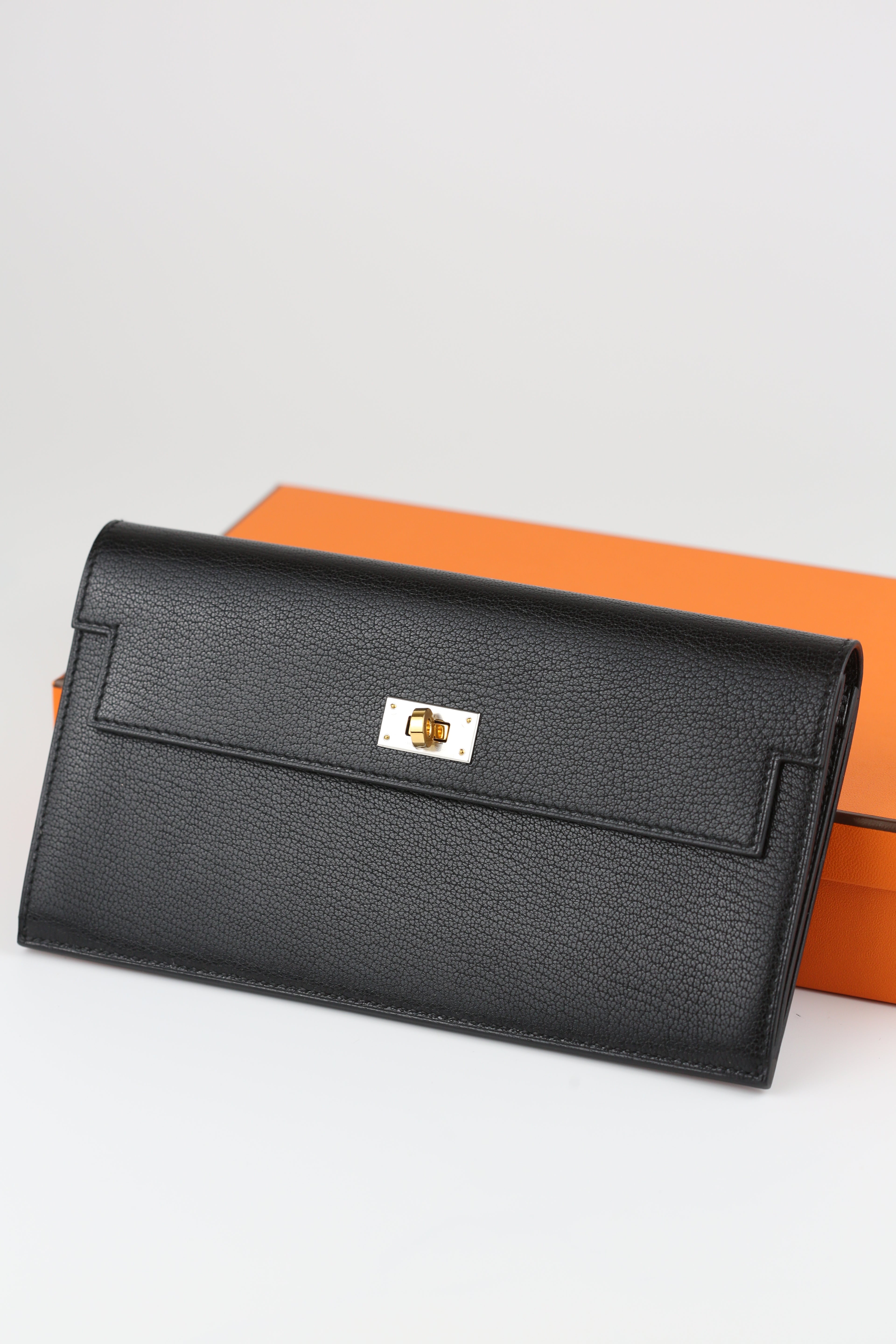 Hermes Goatskin Kelly Pocket Noir
