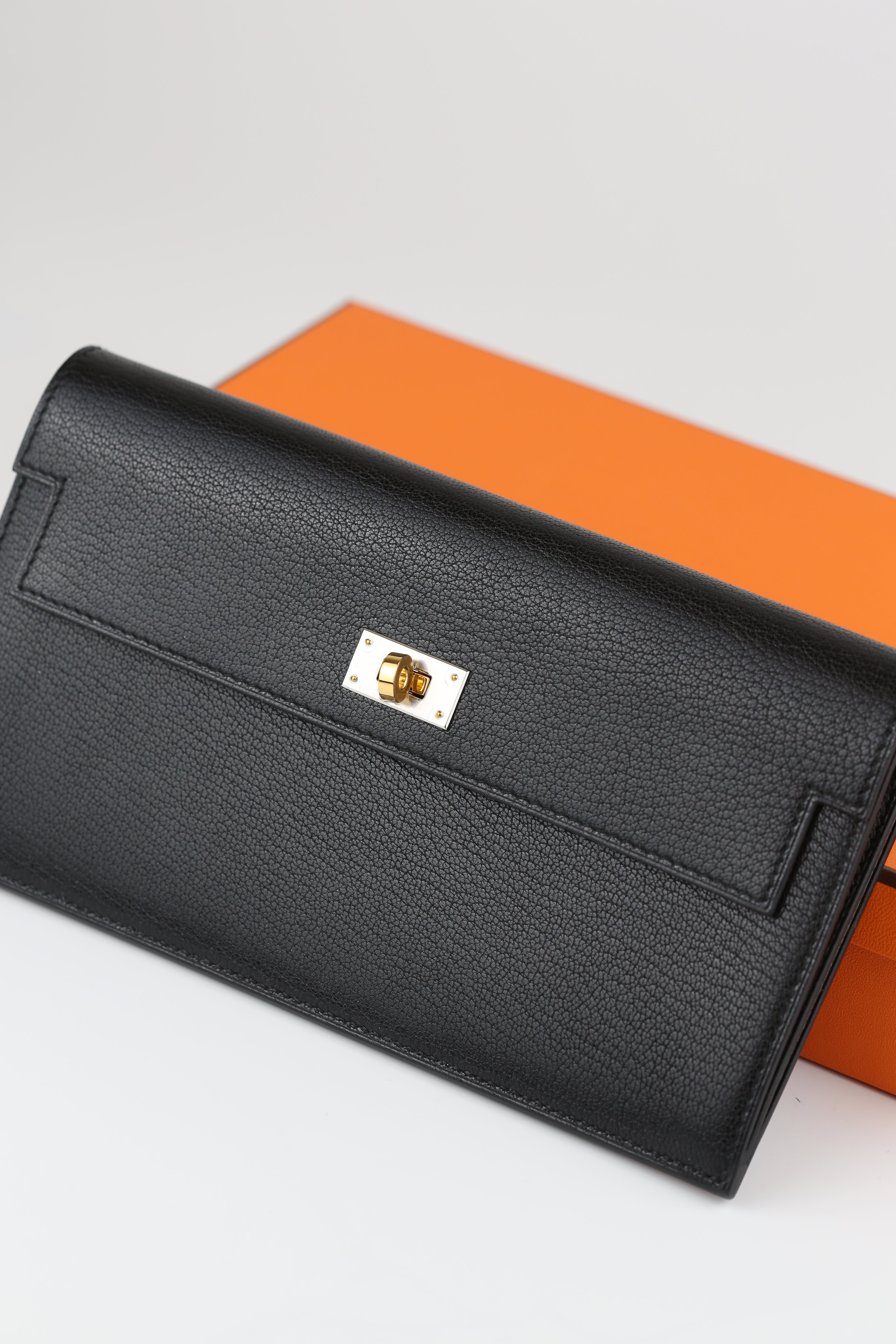 Hermes Goatskin Kelly Pocket Noir