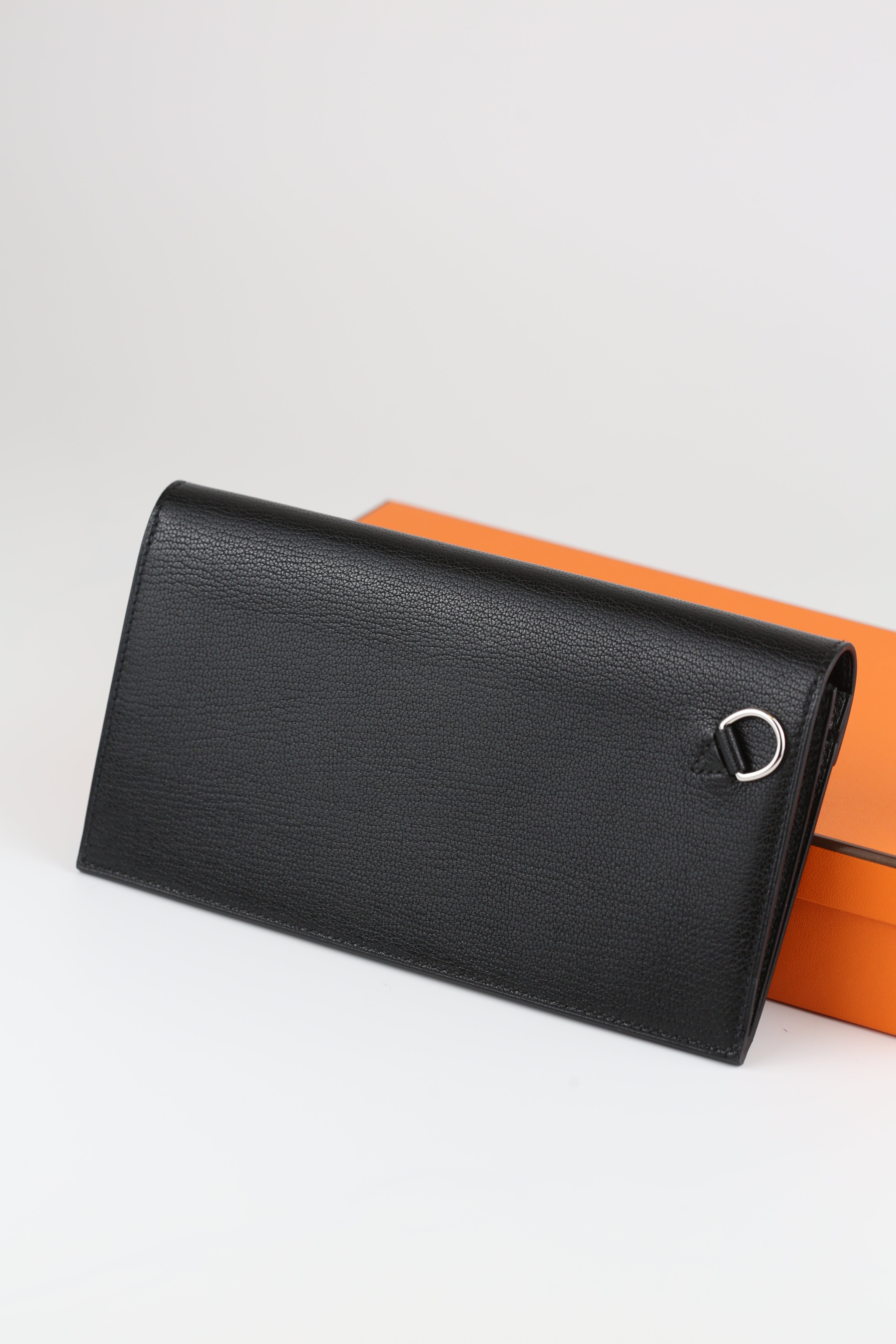 Hermes Goatskin Kelly Pocket Noir