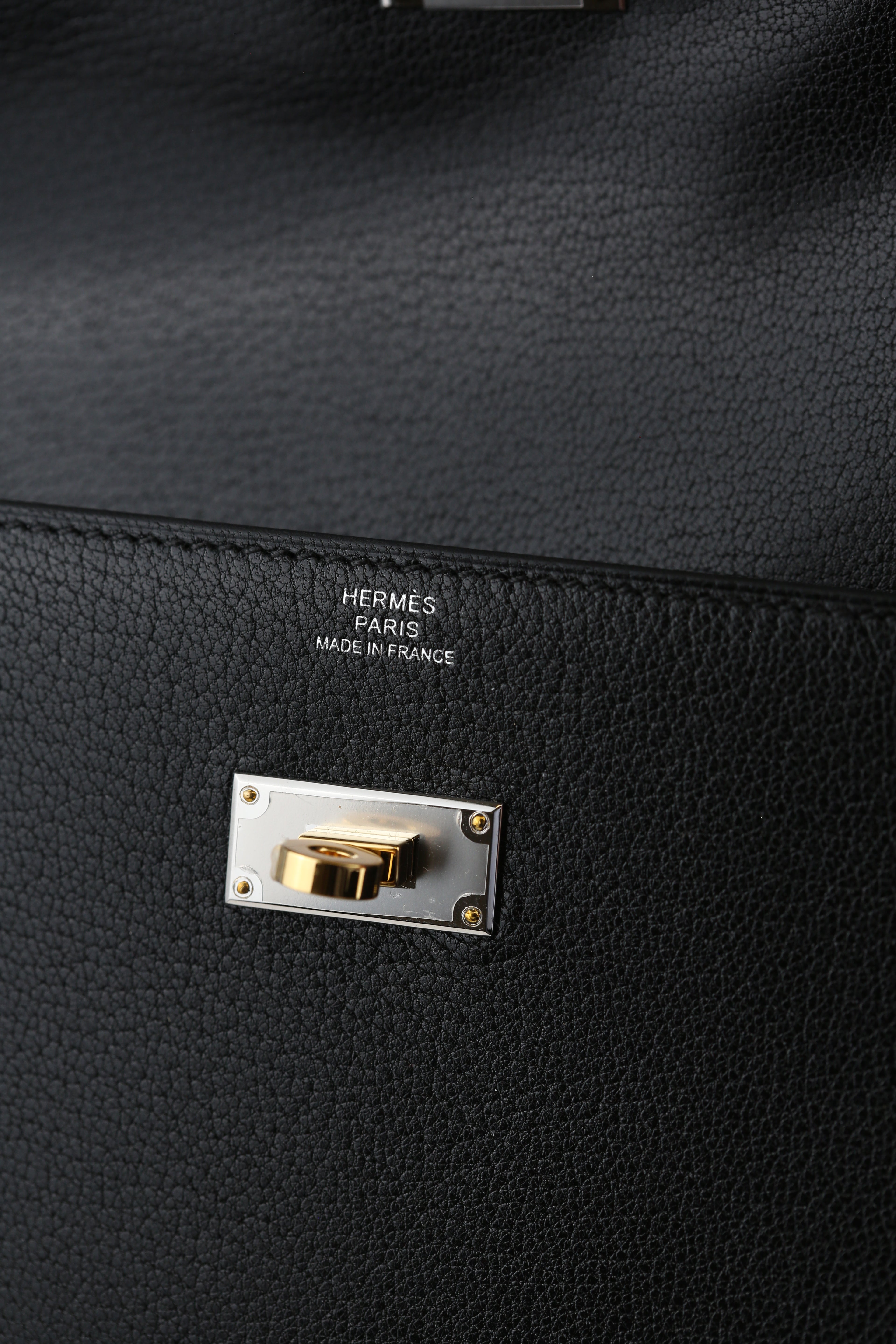 Hermes Goatskin Kelly Pocket Noir