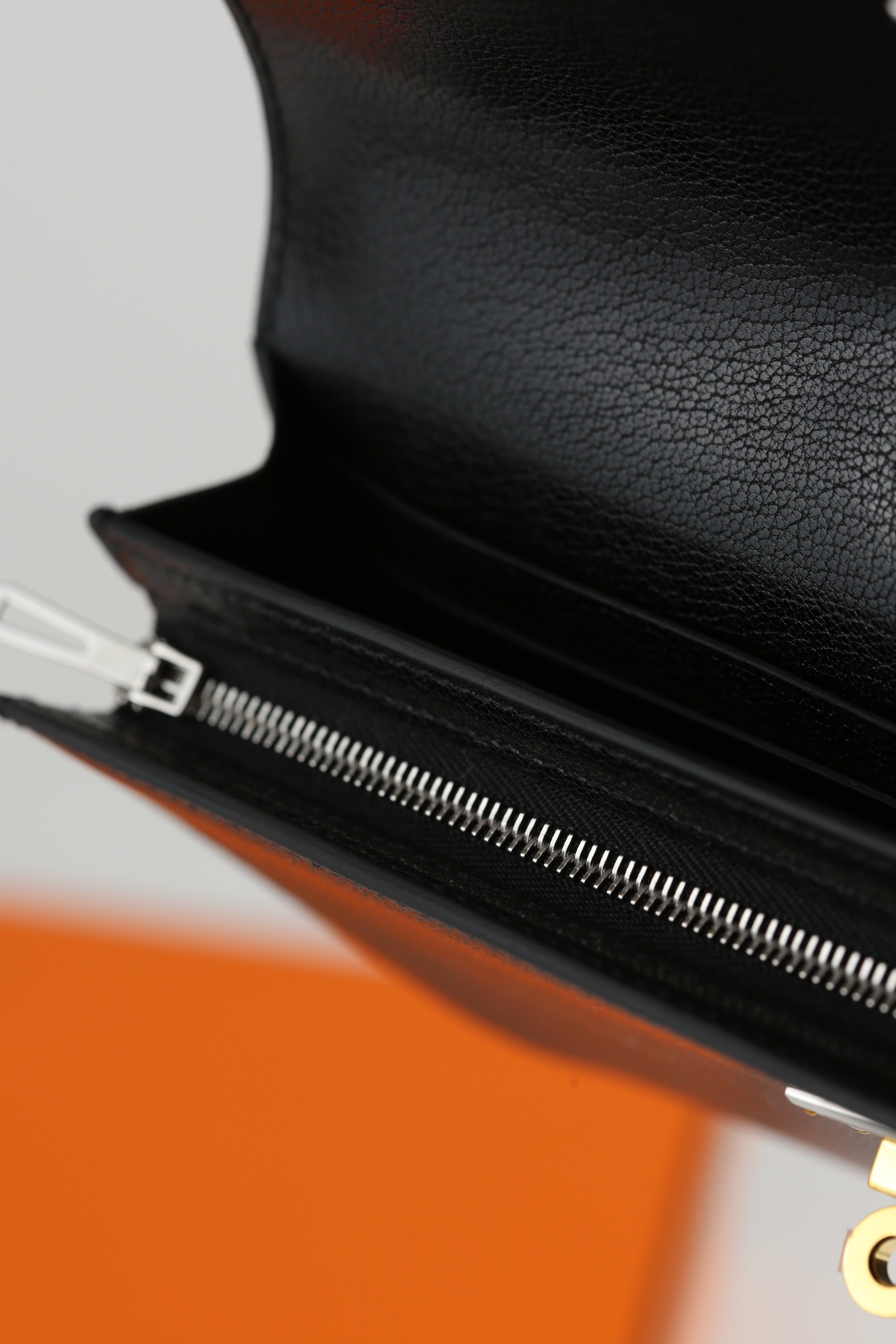 Hermes Goatskin Kelly Pocket Noir