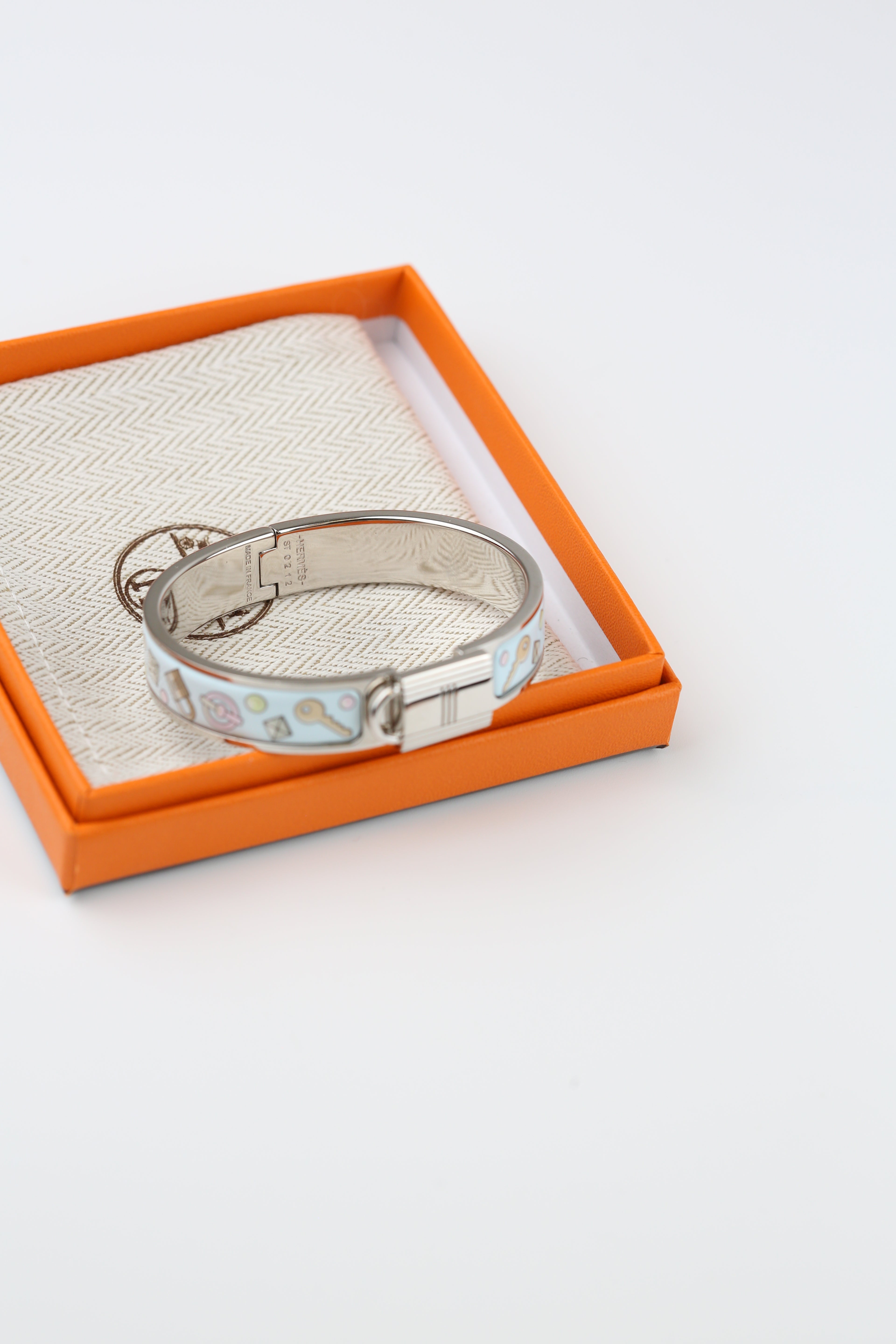 Hermes Lock Bracelet Light blue