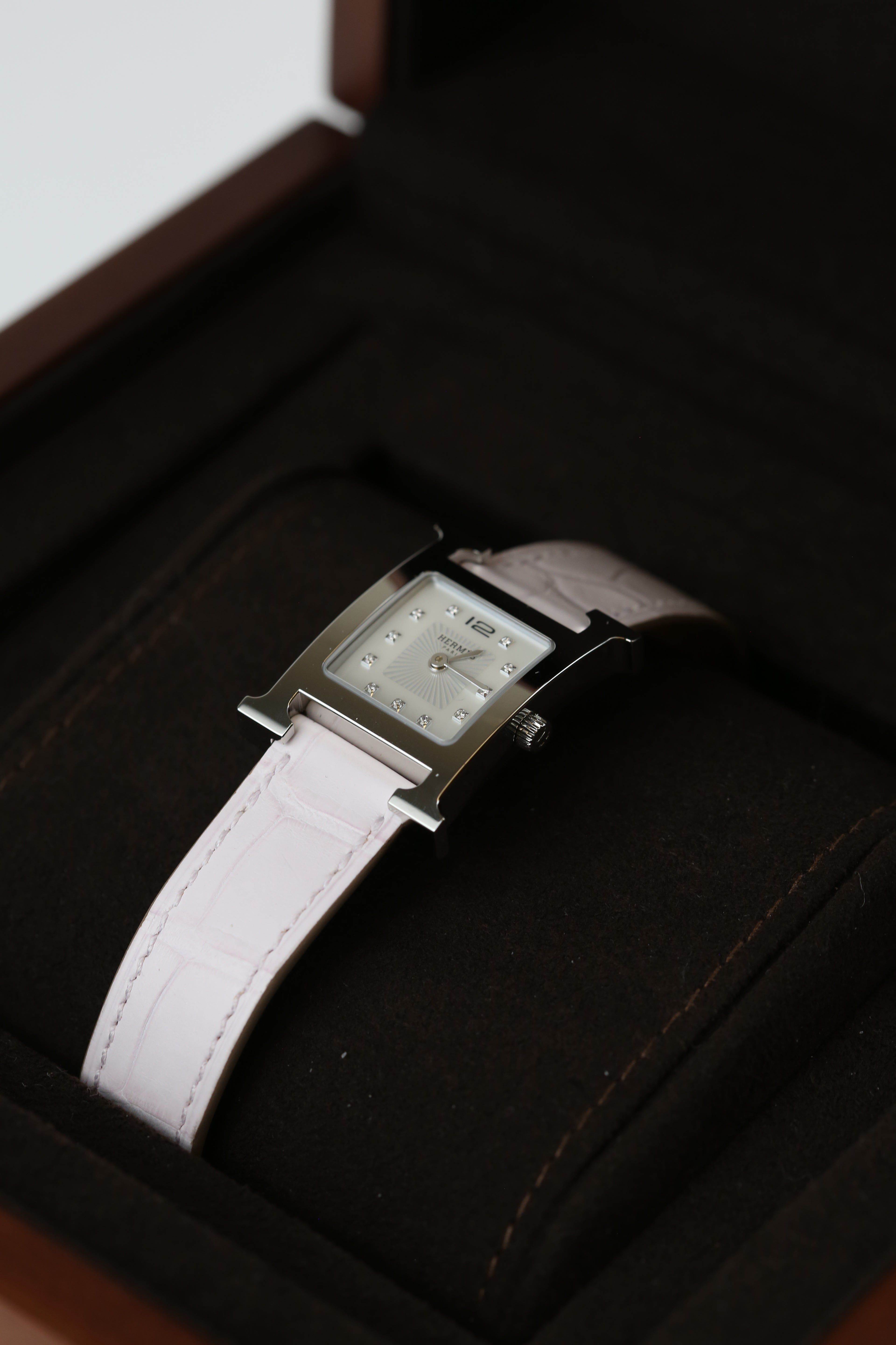 Hermes H Watch+ Extra  Alligator leather strap