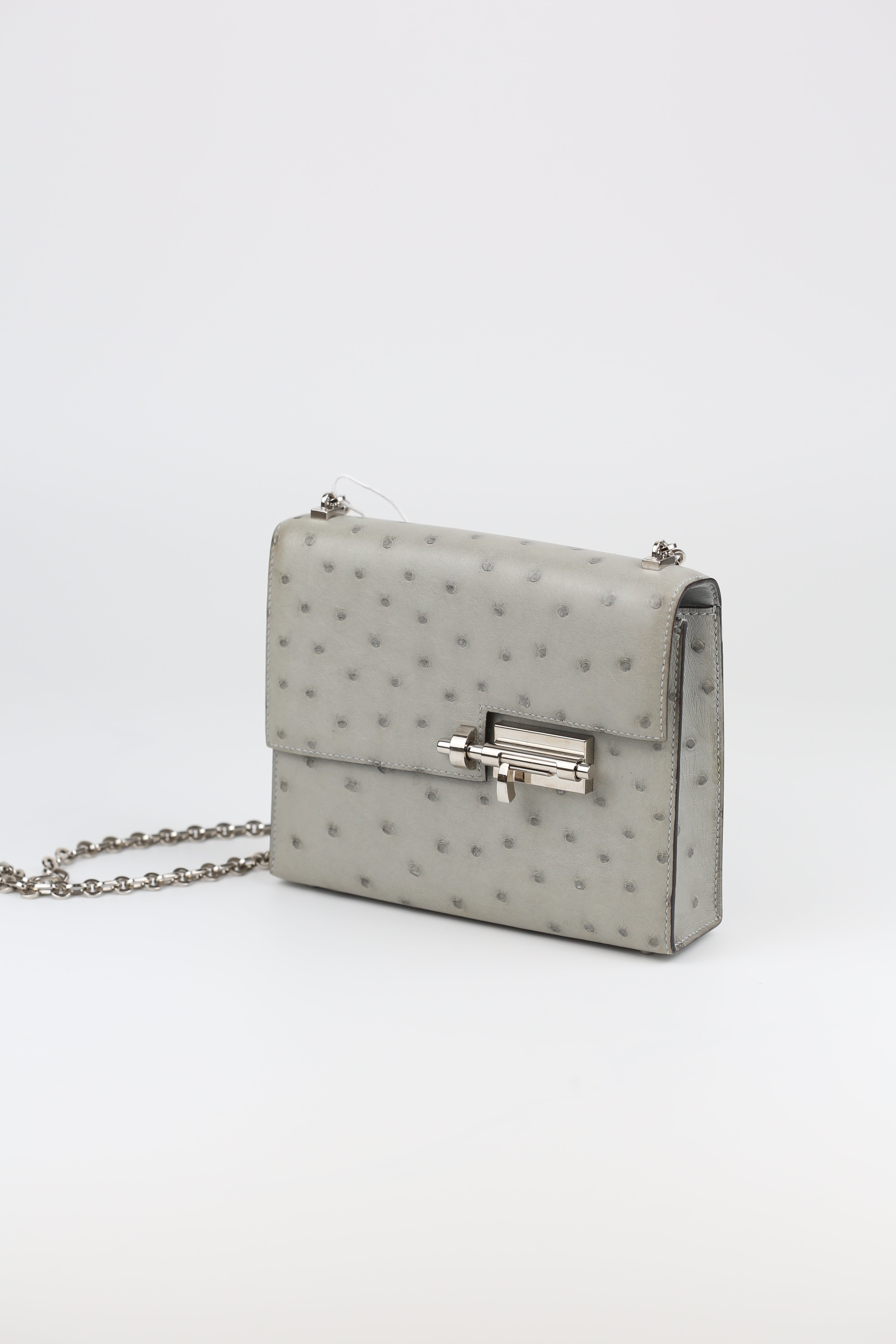Hermes  Verrou Mini Gris Moiette Ortrich