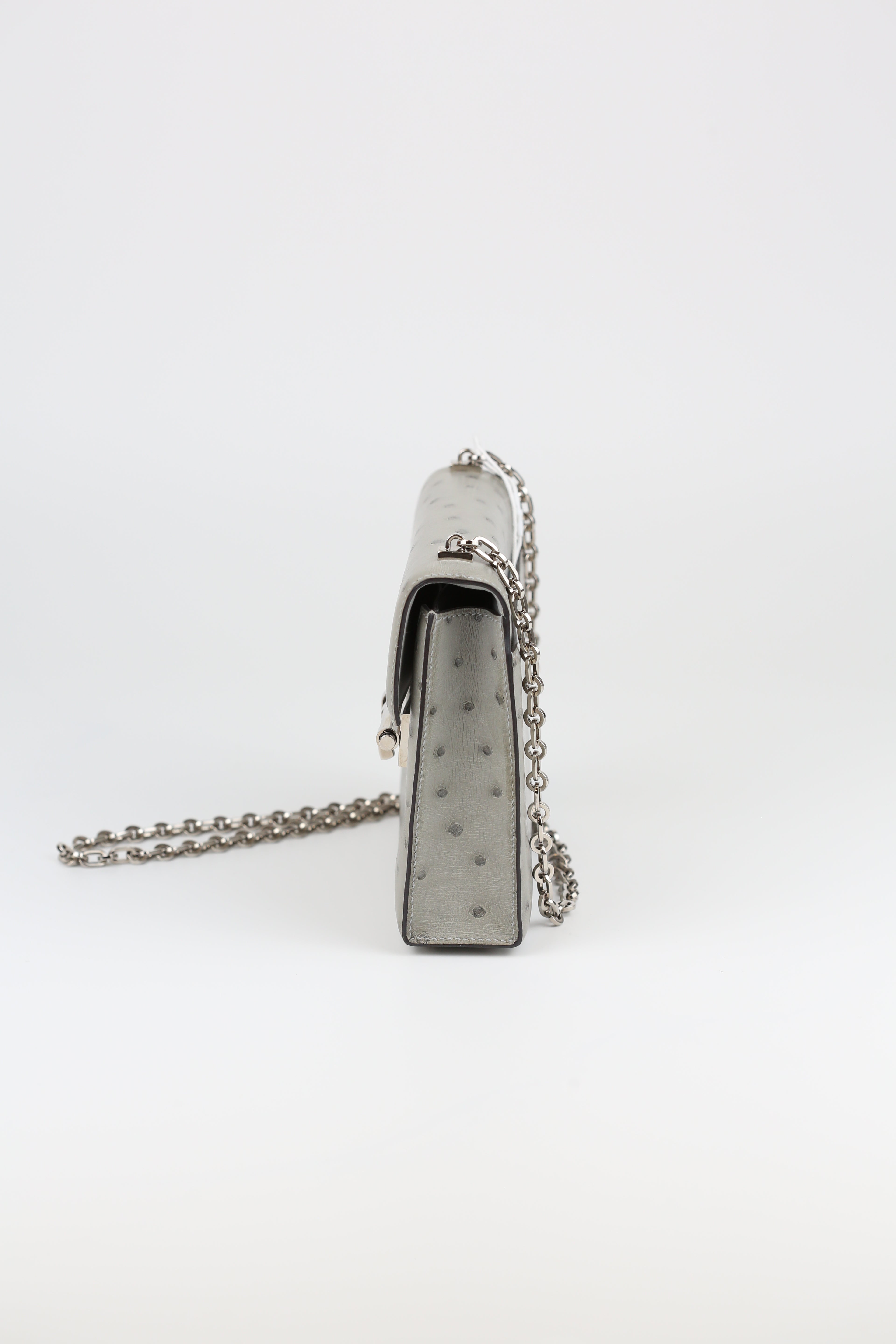 Hermes  Verrou Mini Gris Moiette Ortrich