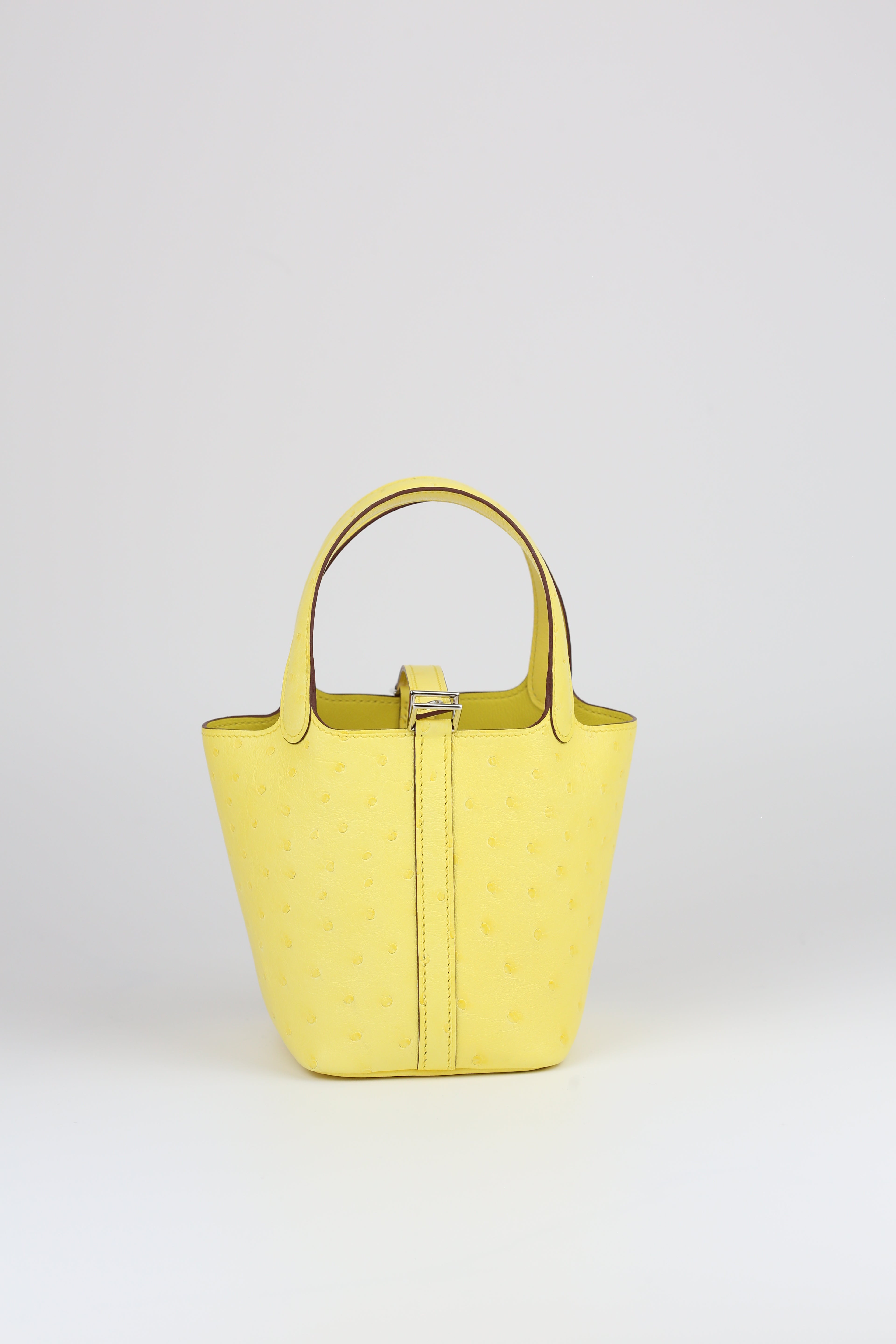 Hermes Mini Picotin Ostrich Jaune Citron