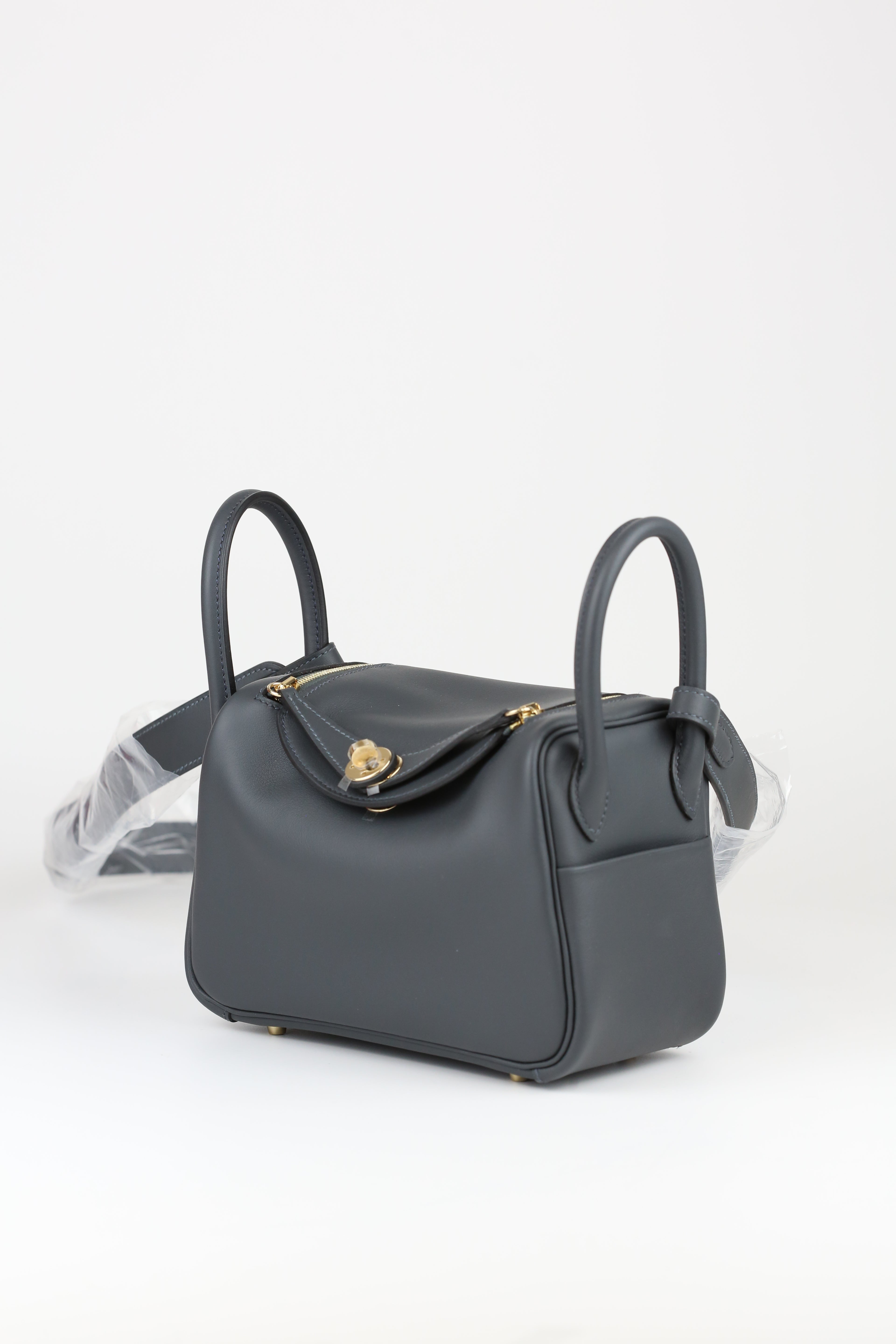 Hermes swift Mini Lindy Gris Misty + Noir
