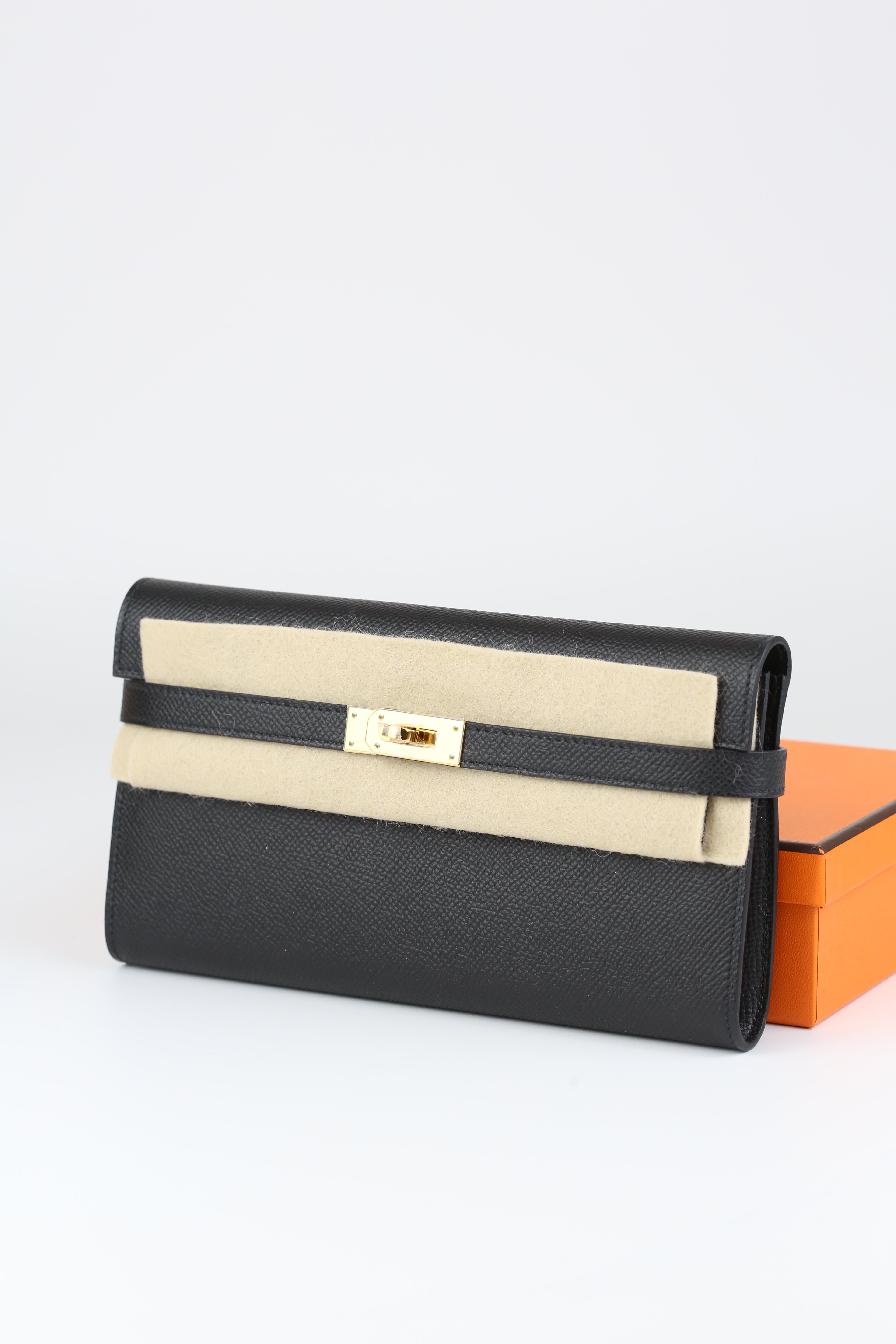 Hermes Kelly Wallet Black