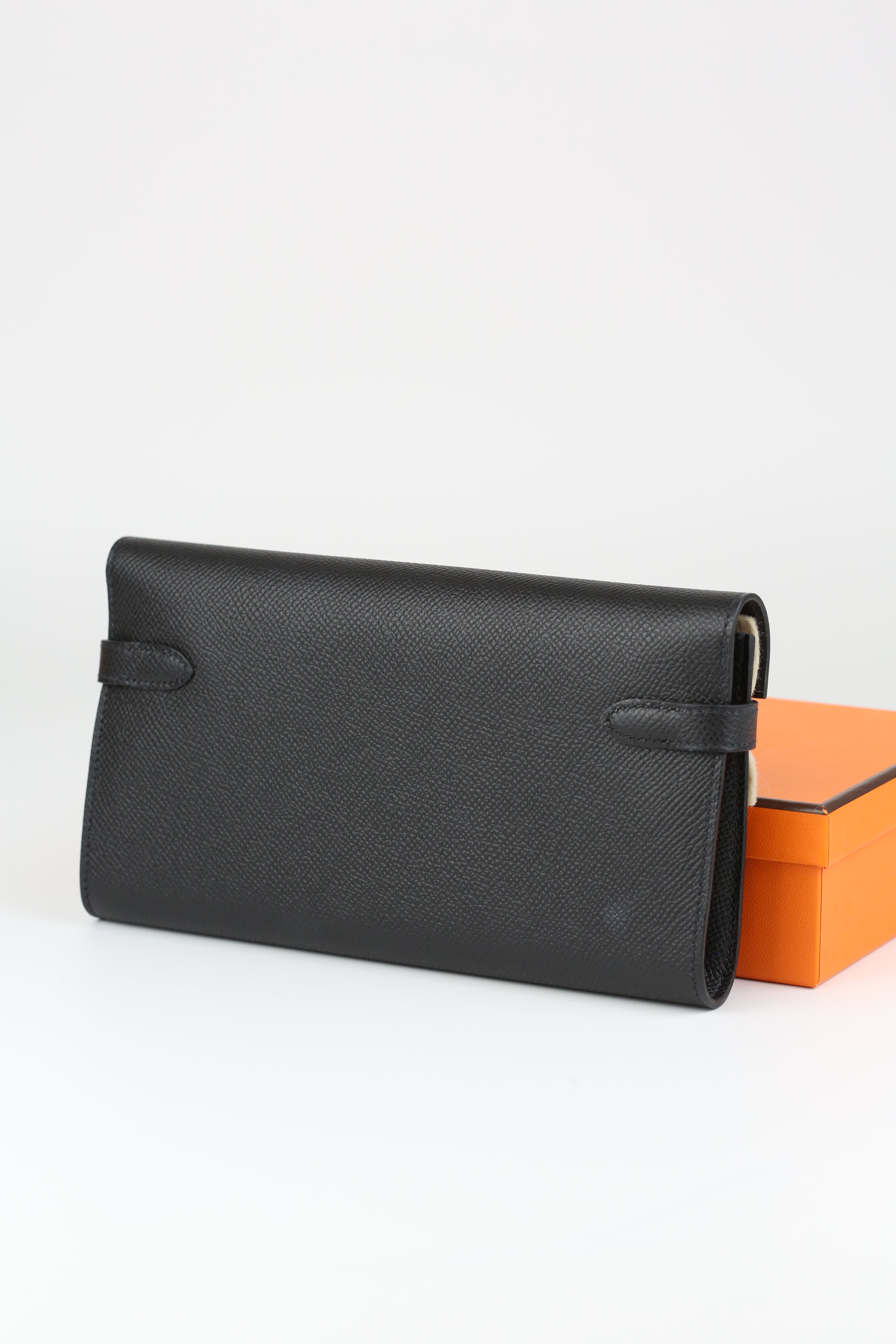 Hermes Kelly Wallet Black
