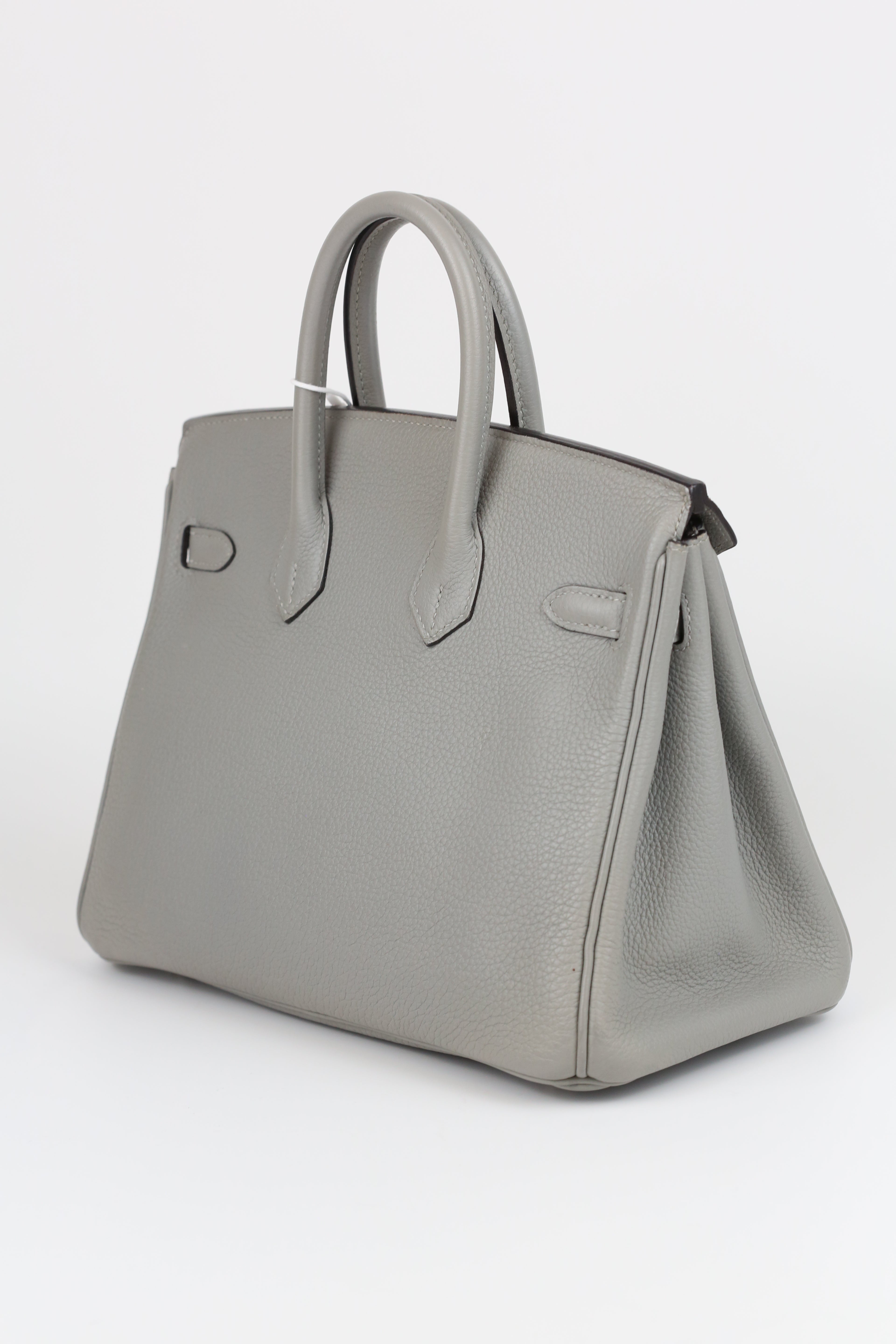HERMÈS Birkin 25 Gris Mouette Silver togo
