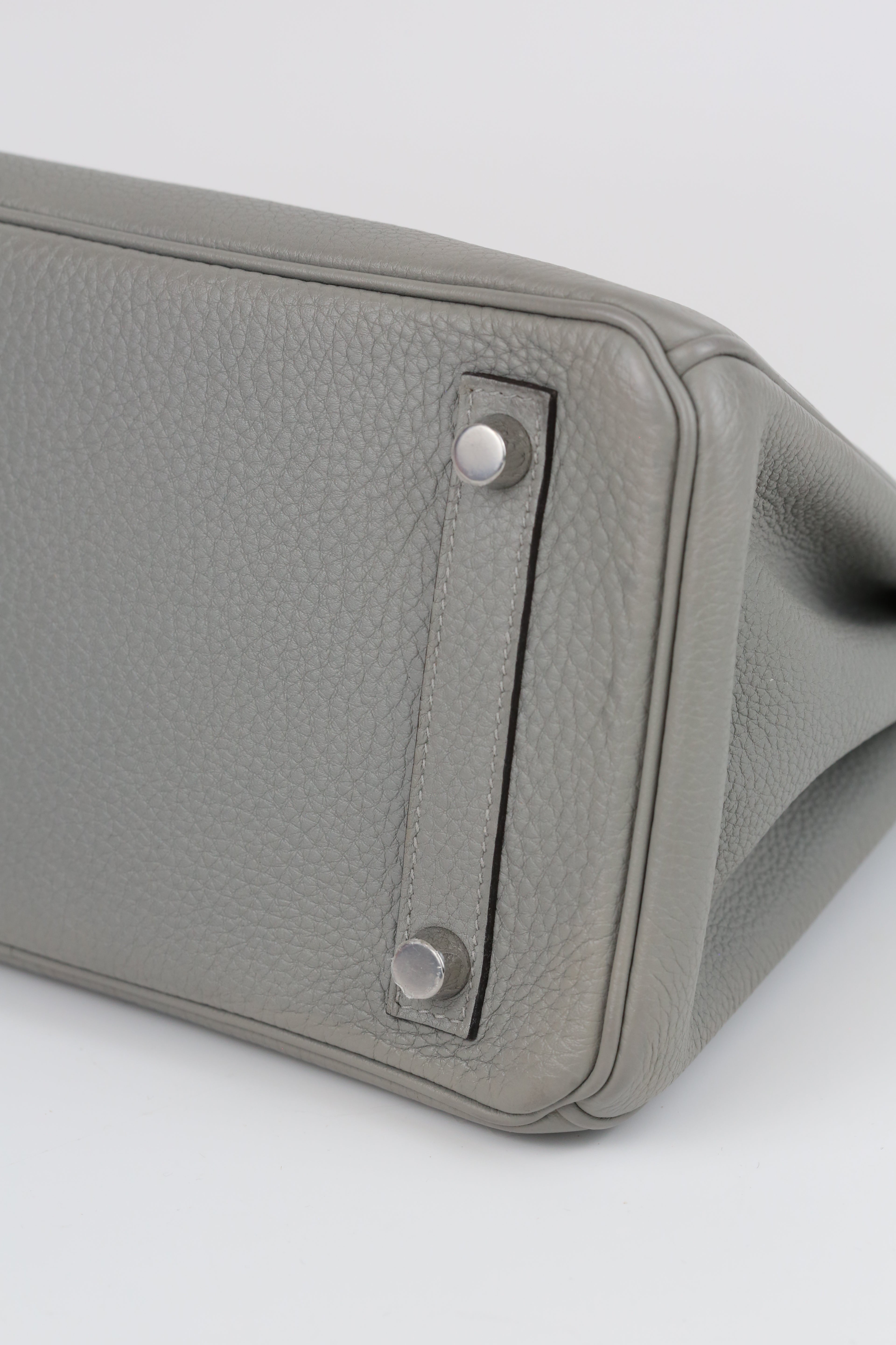 HERMÈS Birkin 25 Gris Mouette Silver togo