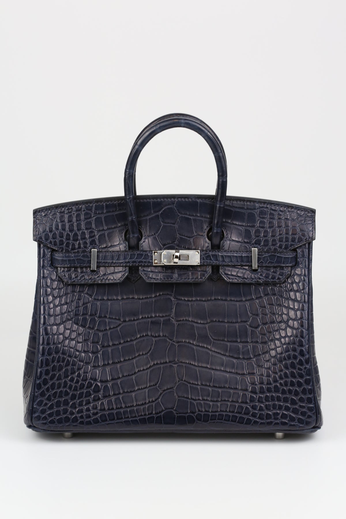 HERMÈS BIRKIN25 MARINE ROSE SHEHERA SILVER HARDWARE D STAMP