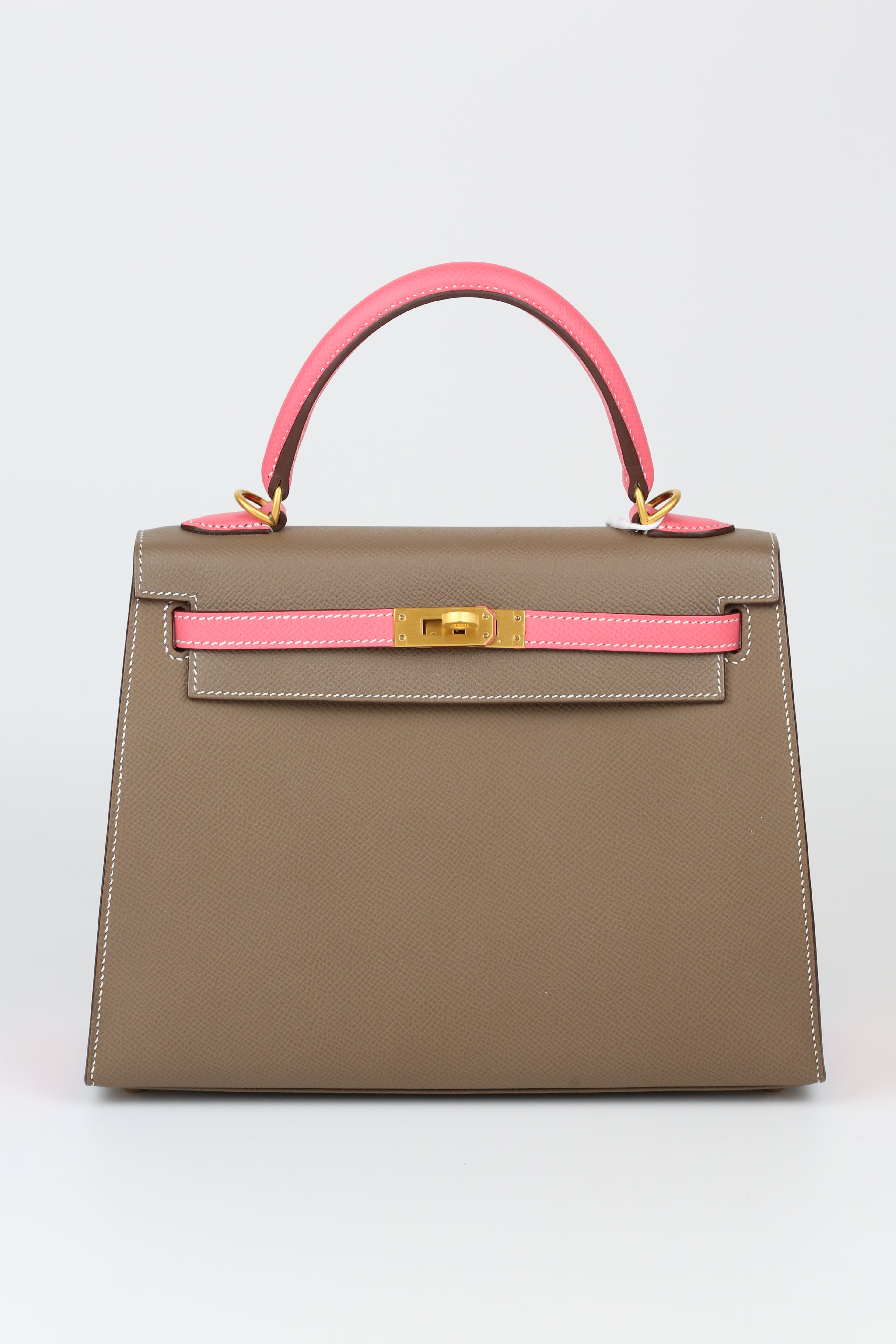 HERMÈS Kelly 25 Etoupe Rose Lipstick Gold