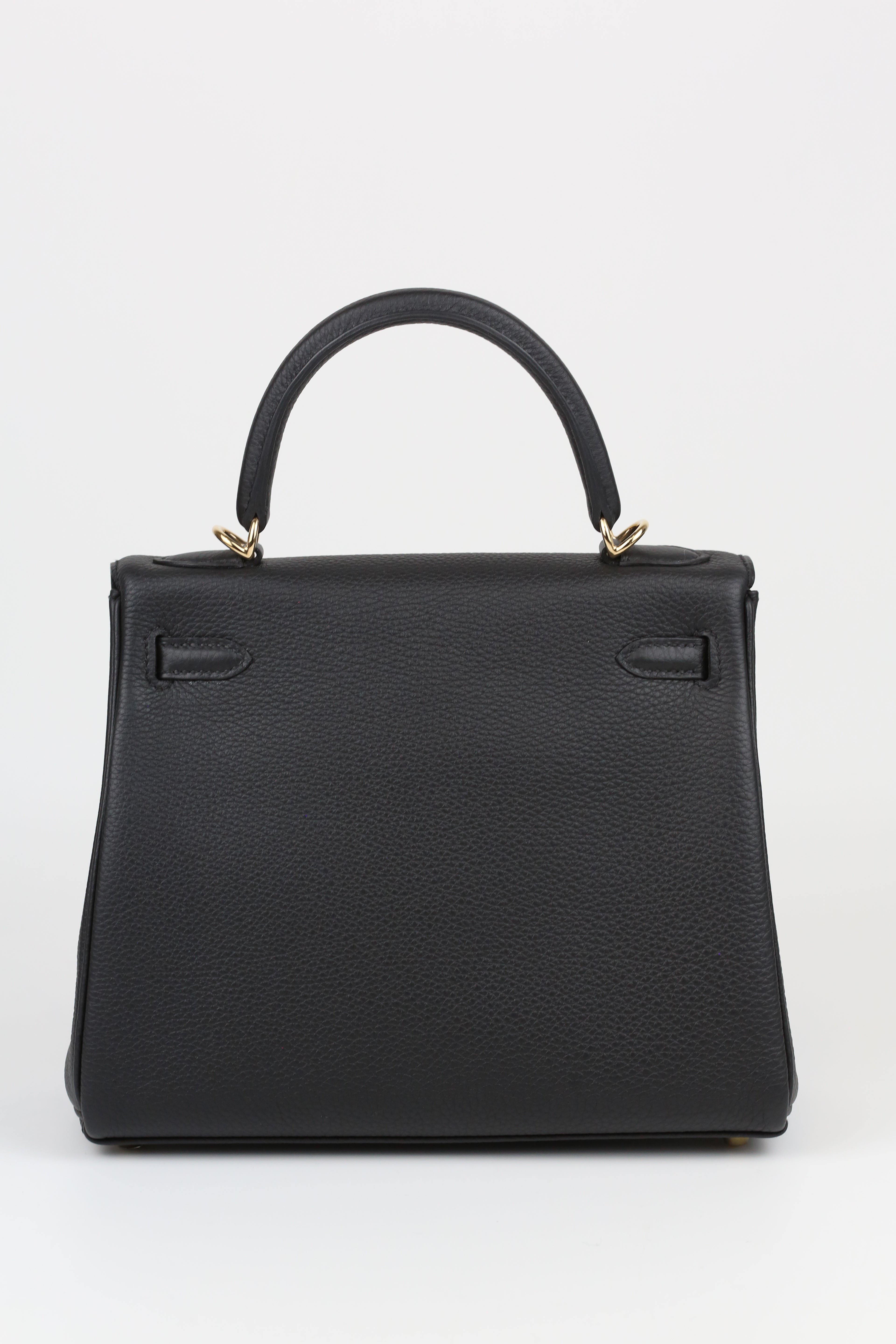 HERMÈS KELLY25 NOIR GOLD