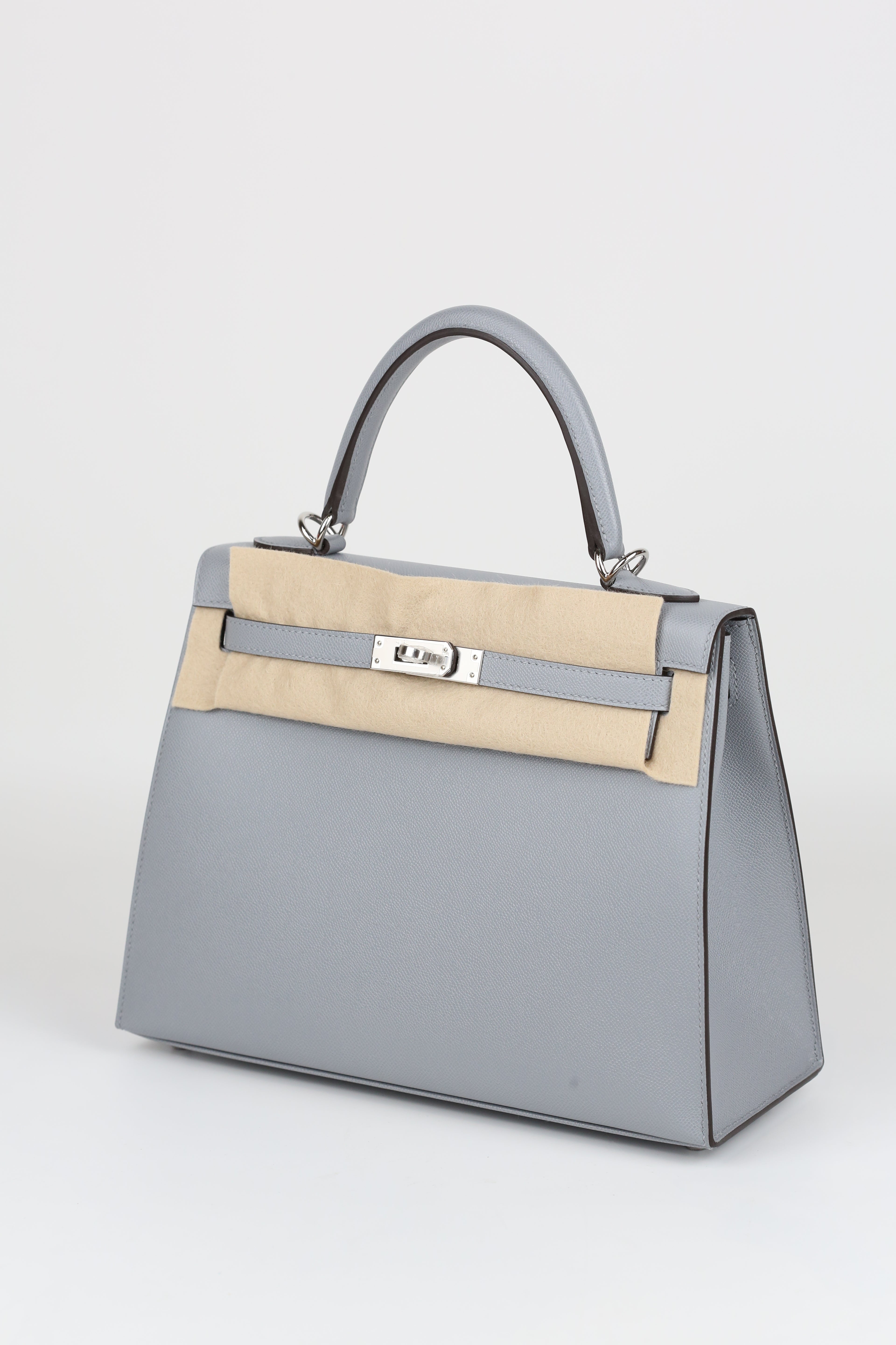 HERMÈS KELLY25 8U BLUE GLACIER SILVER