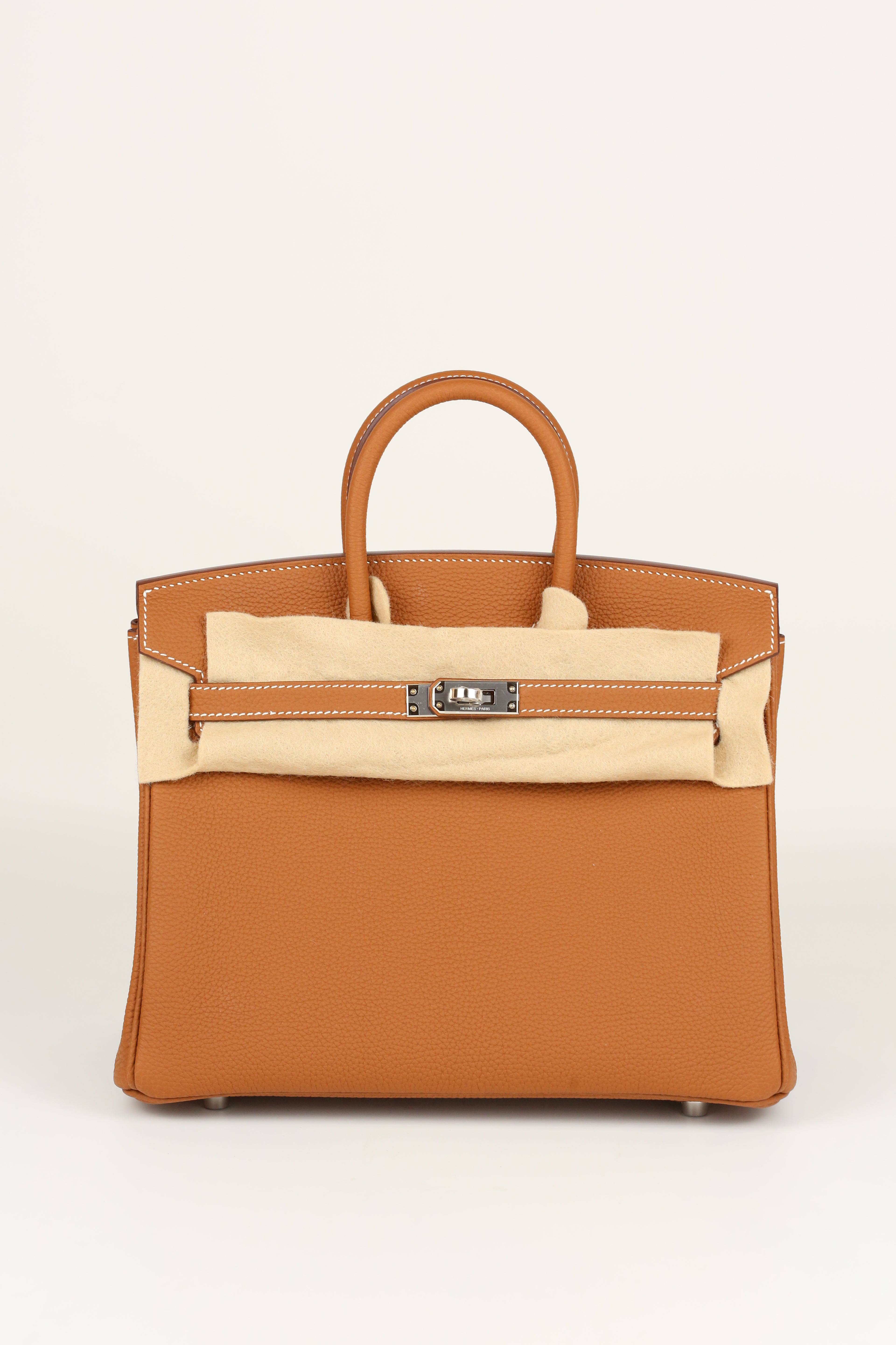HERMÈS BIRKIN25 GOLD TOGO SILVER G STAMP