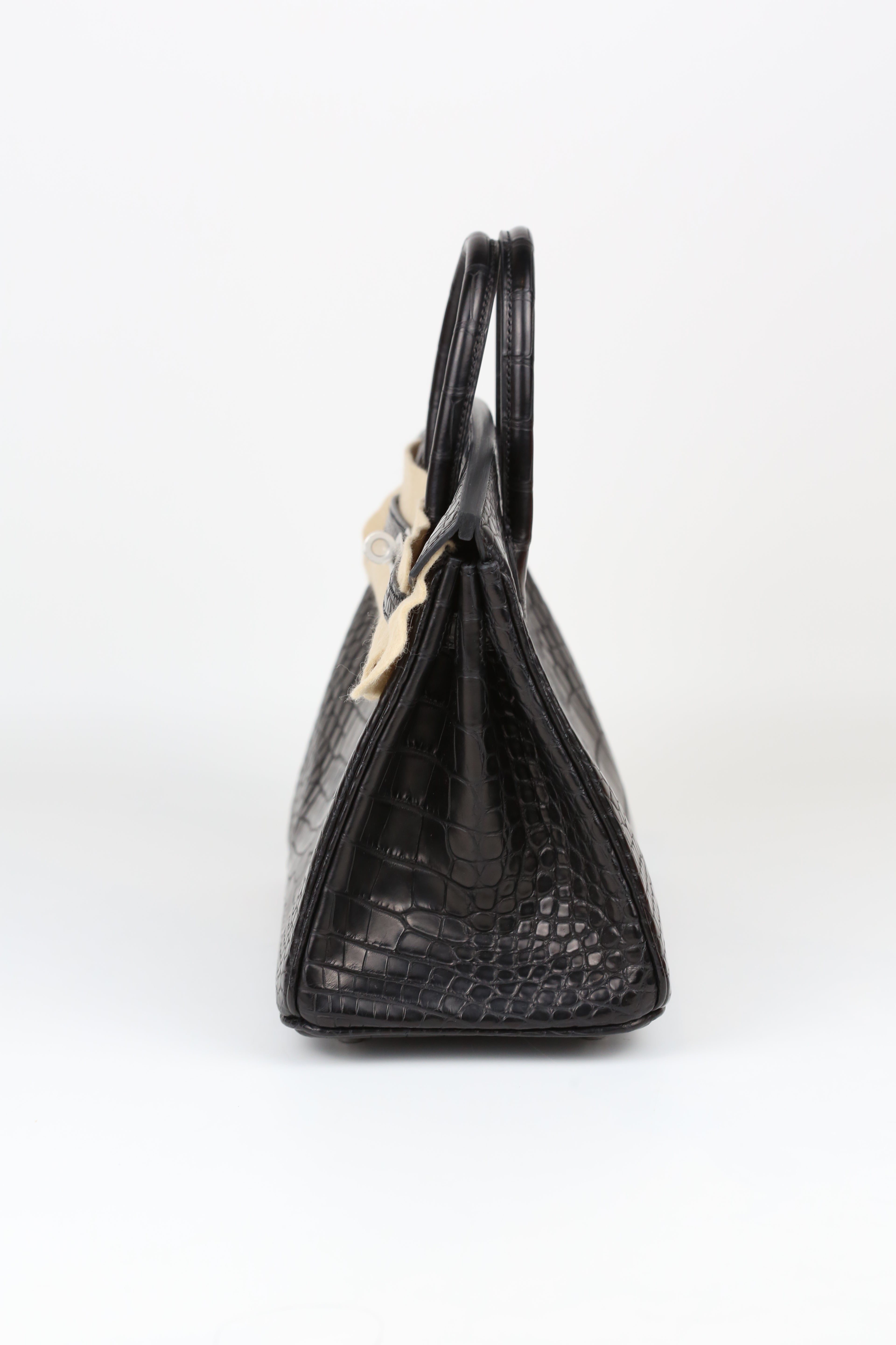 HERMÈS BIRKIN25 ALLIGATOR BLACK SILVER