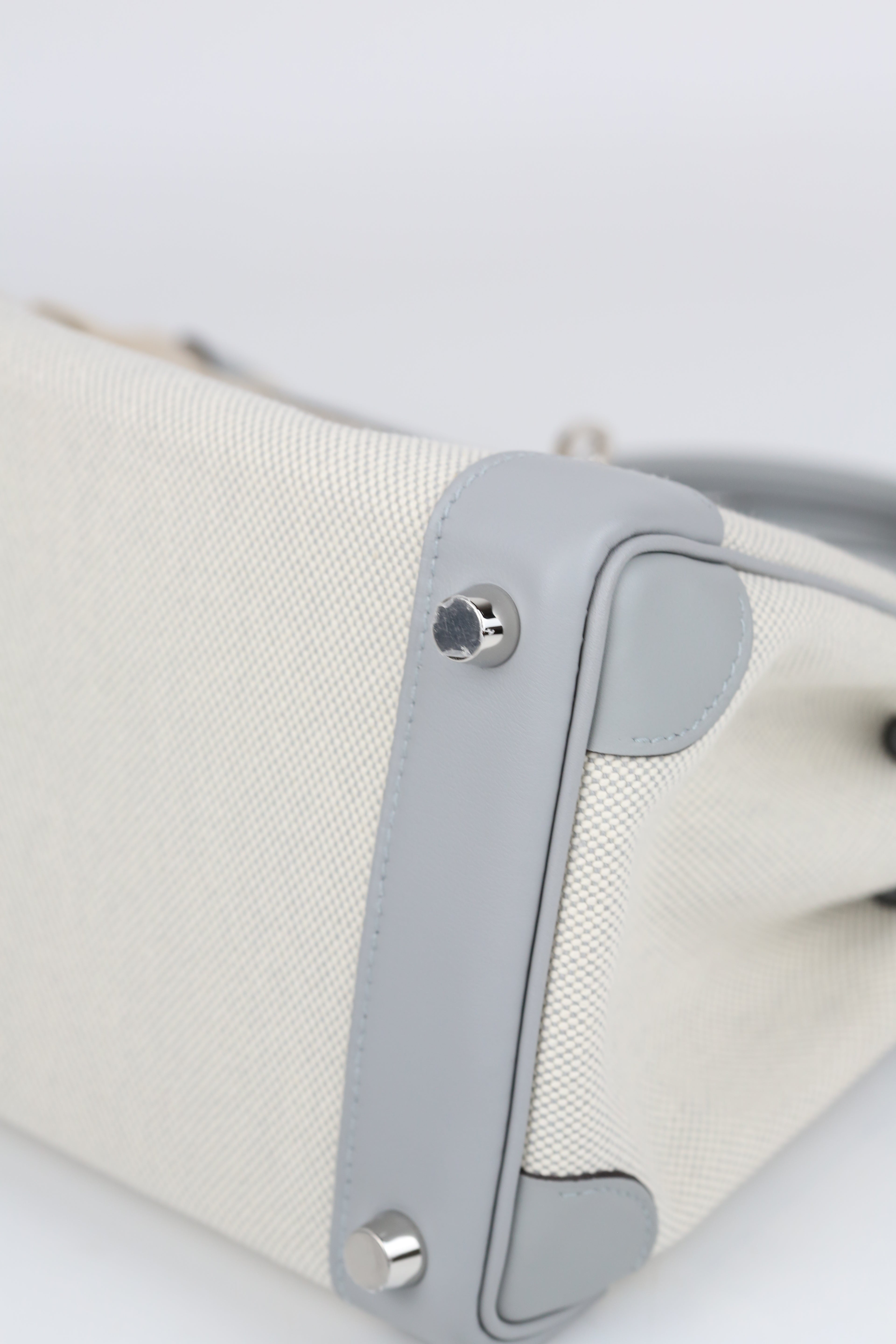 HERMÈS BIRKIN25 GRIS PANTIN CANVAS
