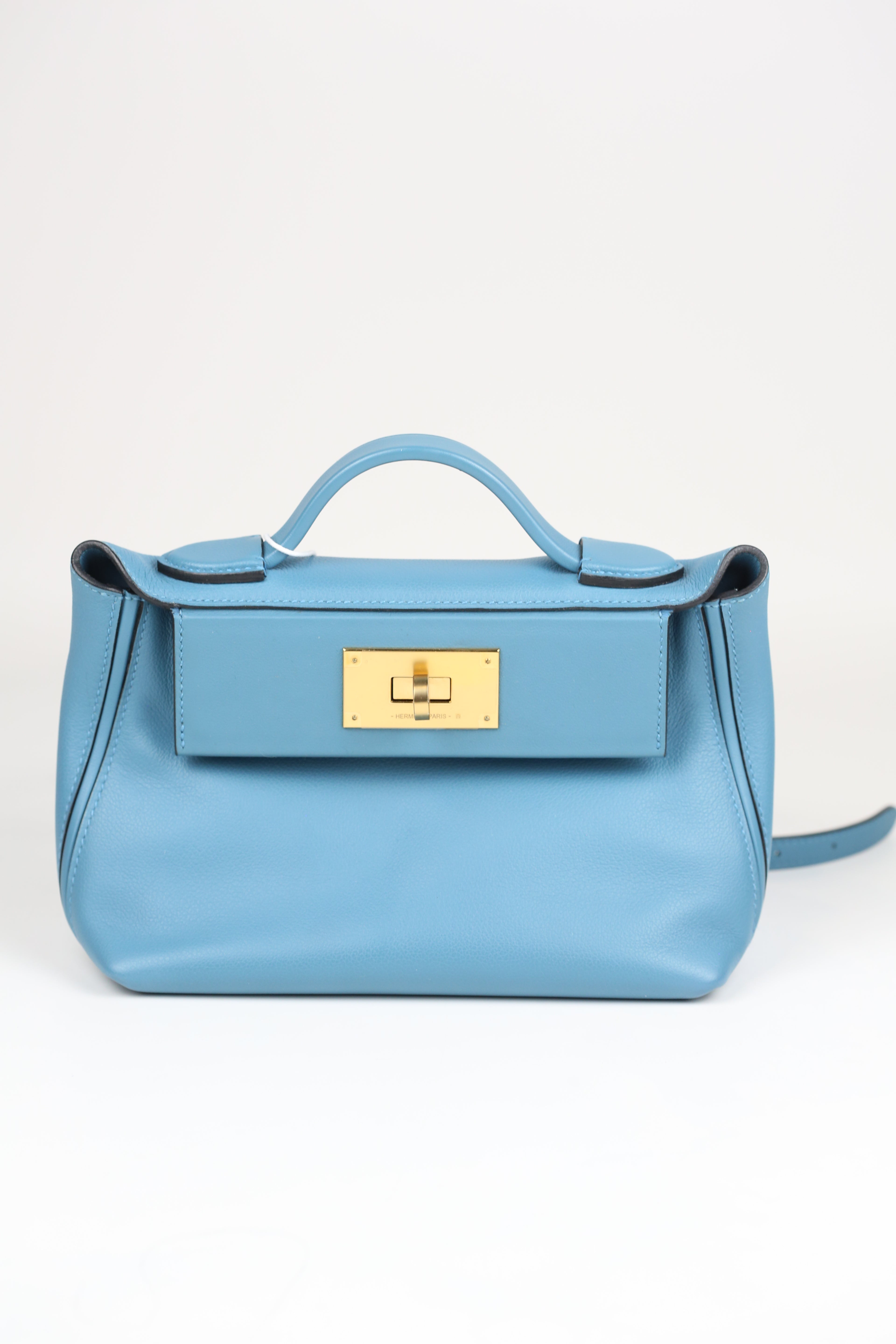 HERMÈS 2424 Blue Jeans Evercolor