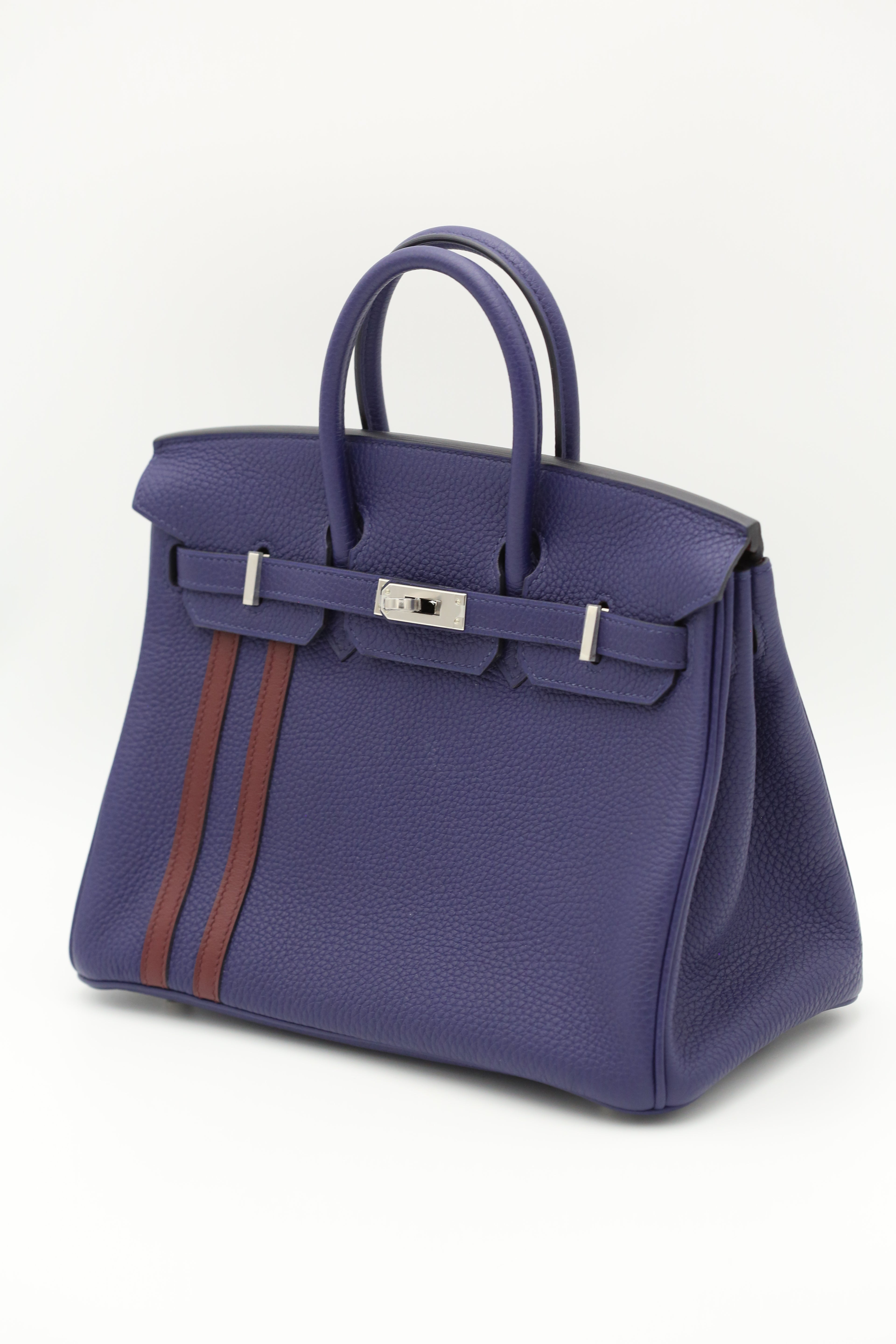 HERMÈS Birkin 25  Officer Silver Togo