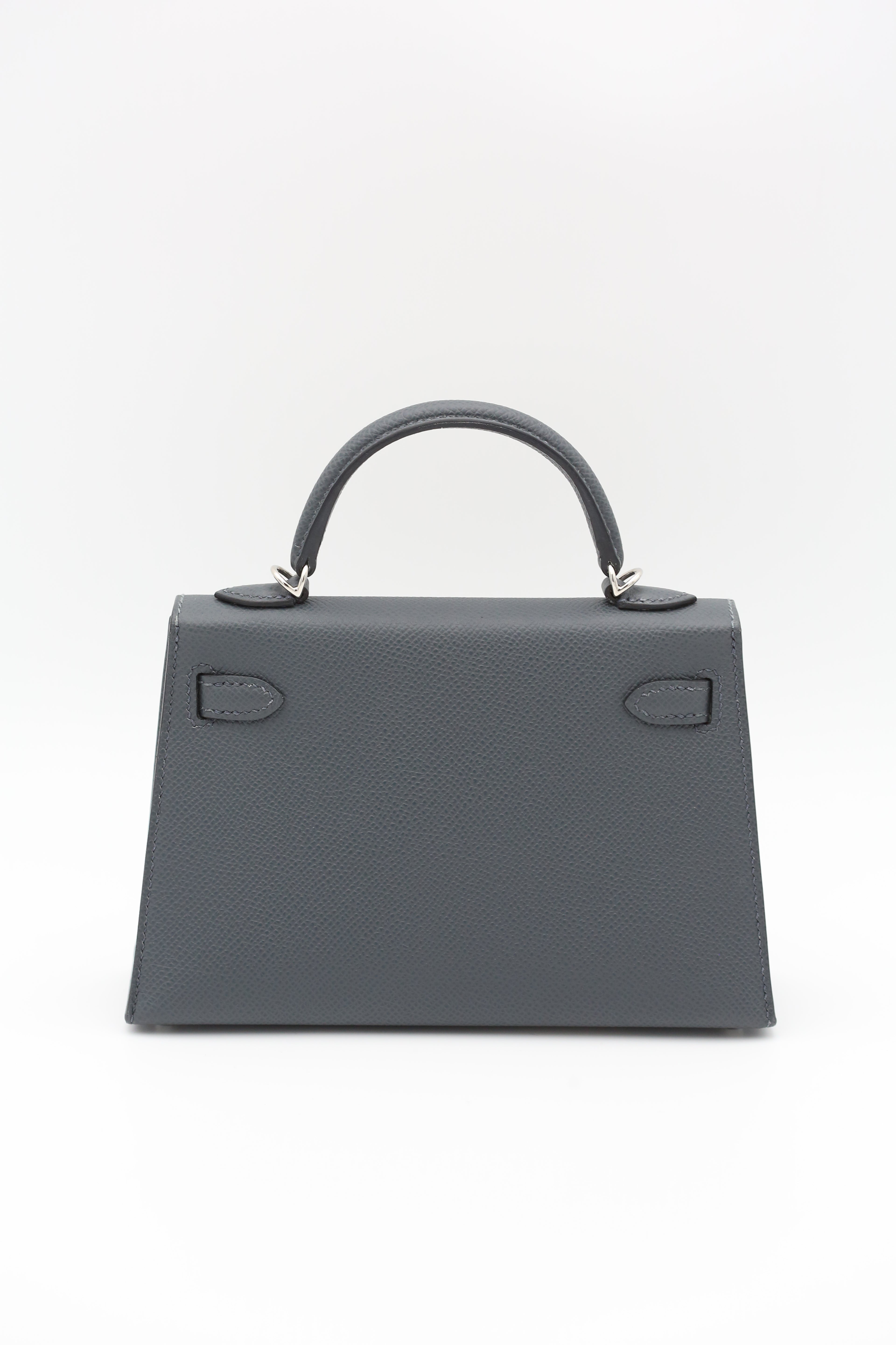 HERMÈS MINI KELLY II GRAY SILVER