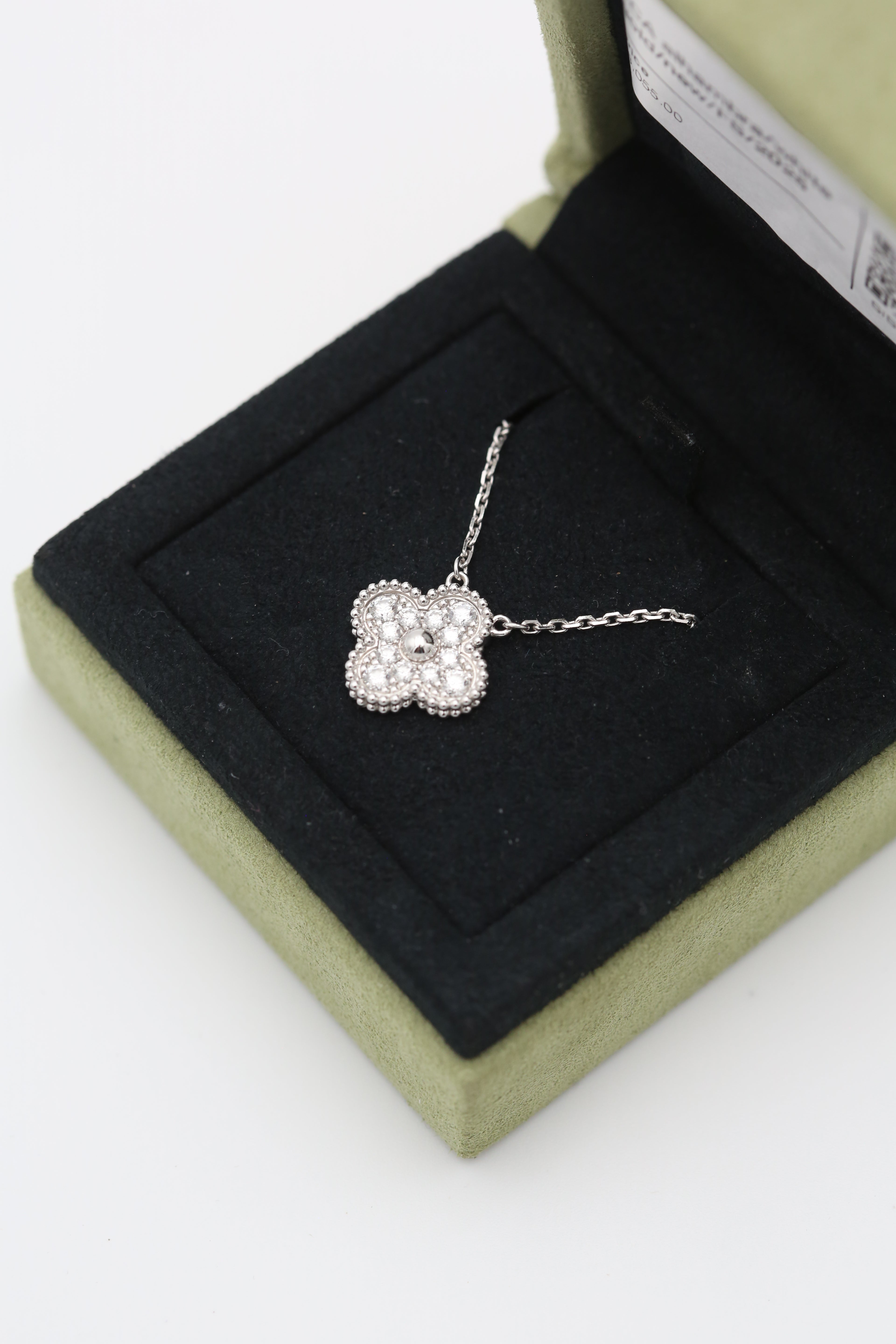 VAN CLEEF & ARPELS ALHAMBRA WHITE GOLD PENDANT