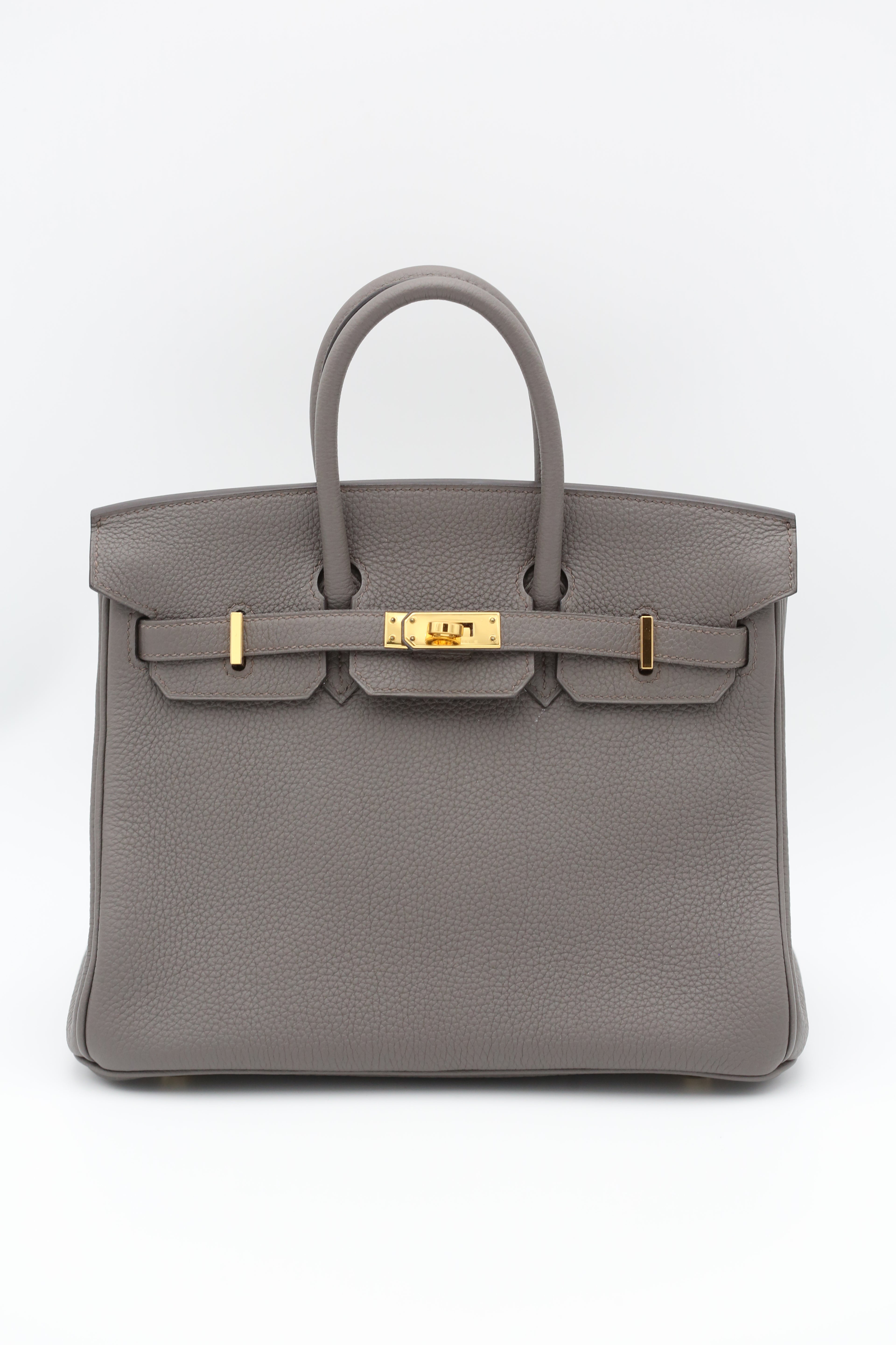 HERMÈS BIRKIN25 ETOUPE GOLD TOGO Z STAMP