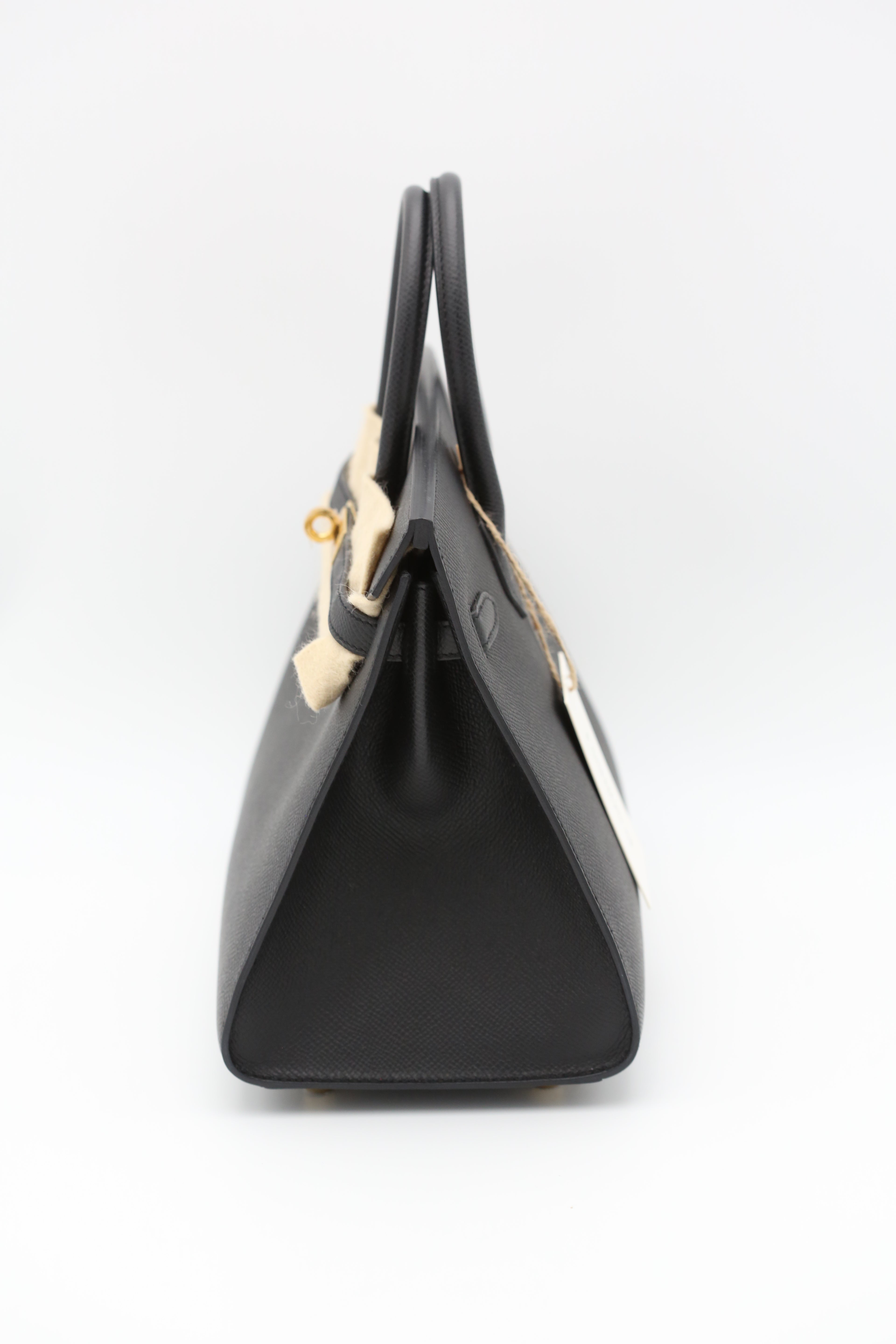 HERMÈS BIRKIN25 SELLIER BLACK EPSOM GOLD K STAMP