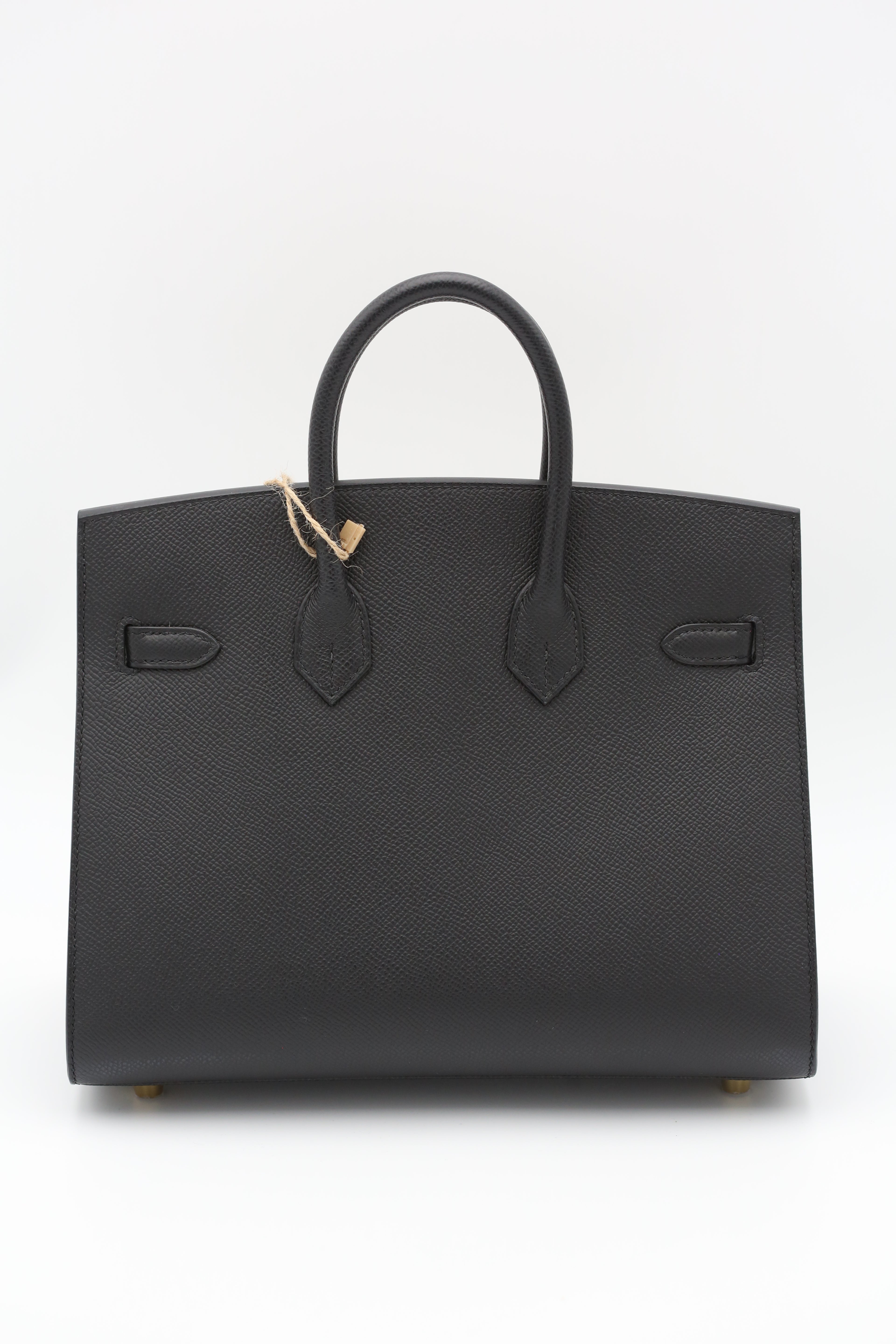 HERMÈS BIRKIN25 SELLIER BLACK EPSOM GOLD K STAMP