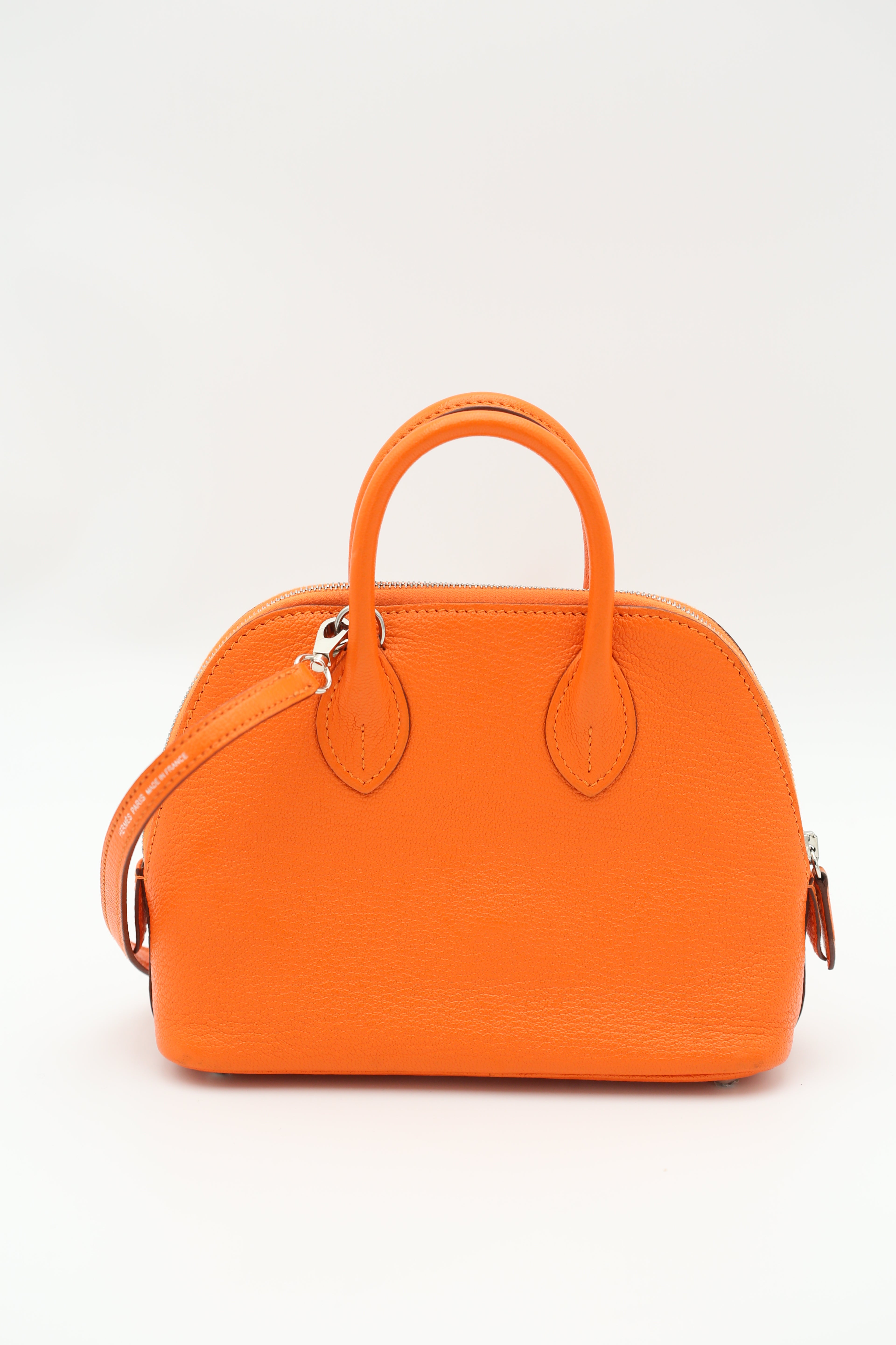 HERMÈS MINI BOLIDE ORANGE SILVER B STAMP
