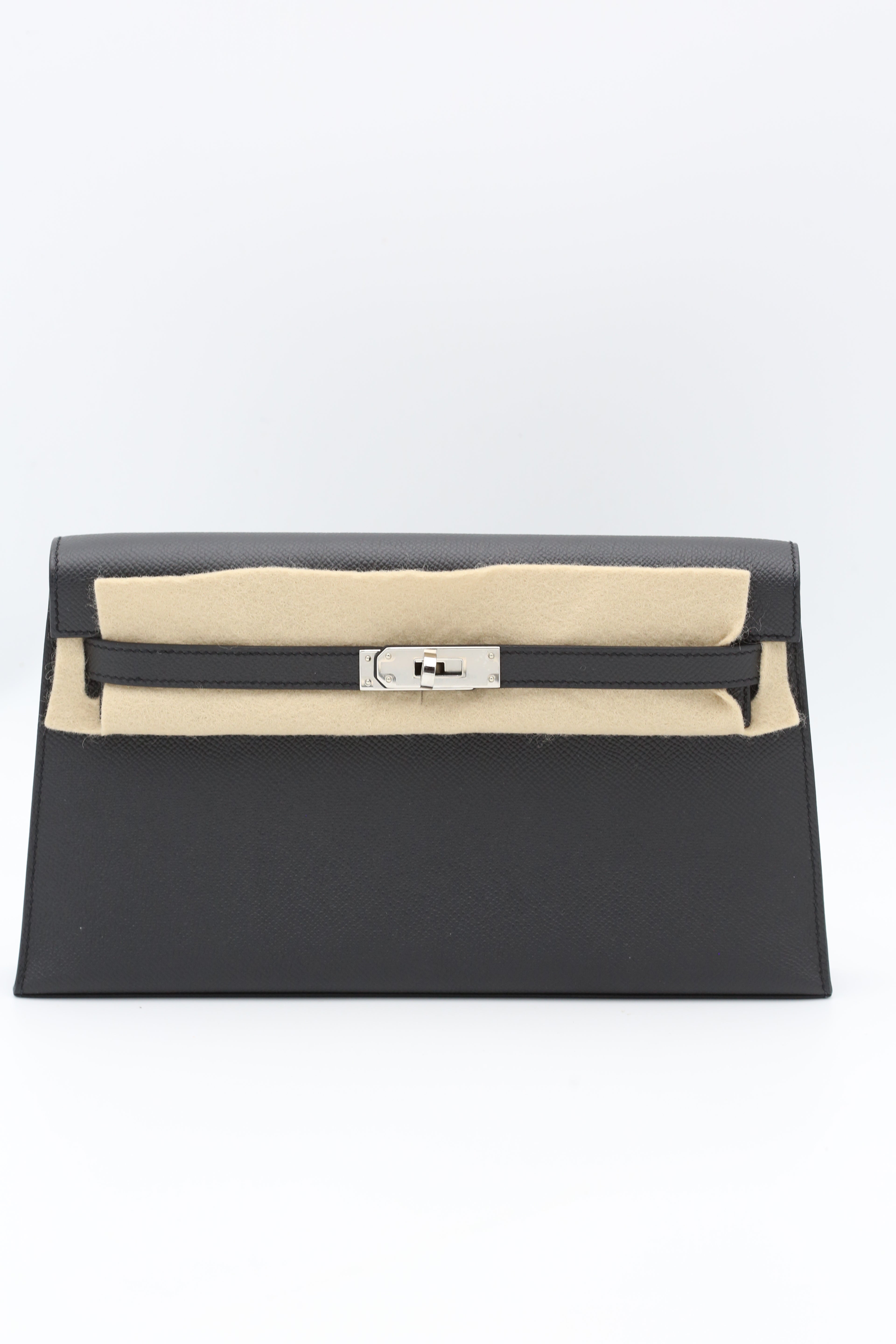 HERMÈS KELLY ELAN BLACK SILVER K STAMP