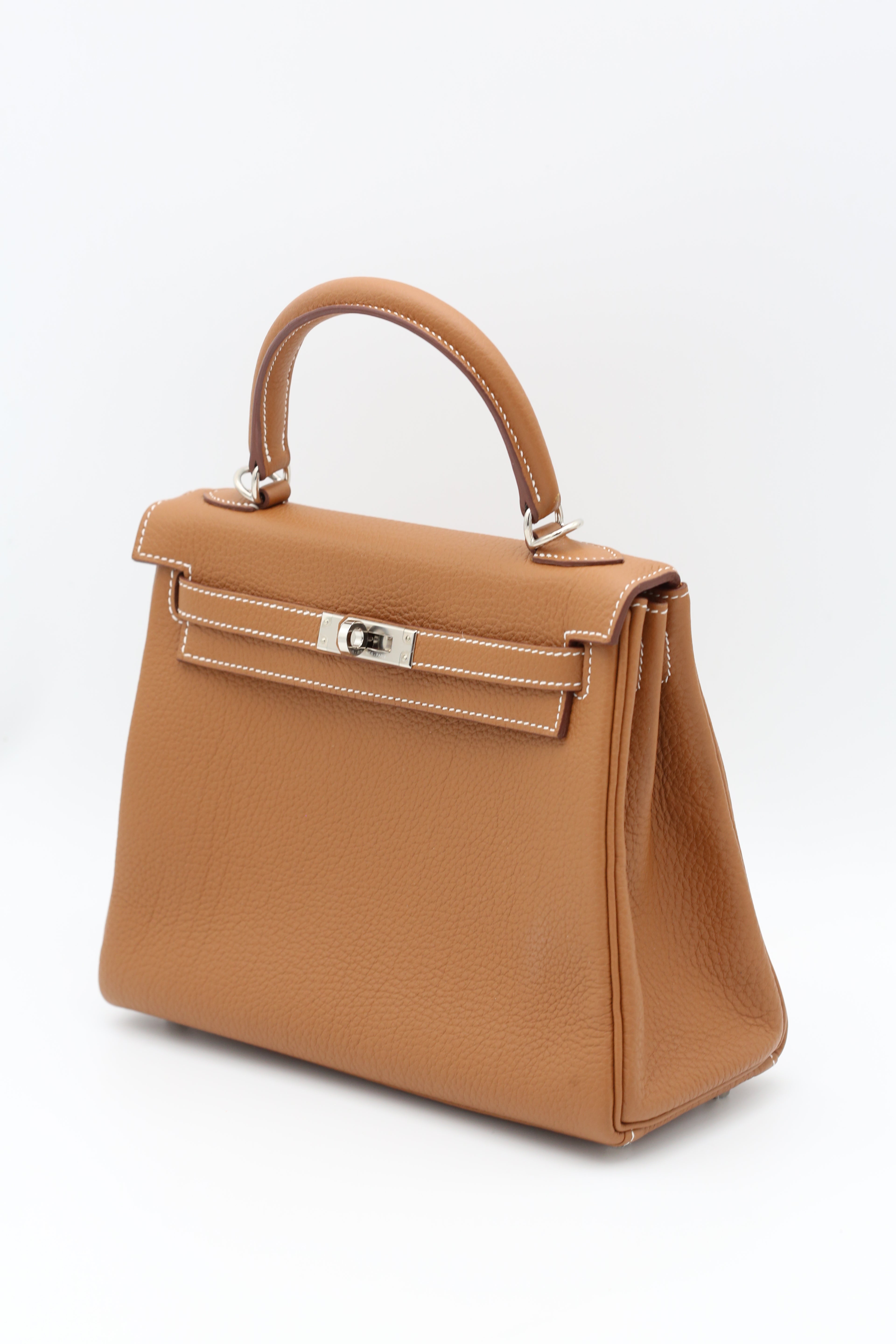 HERMÈS KELLY25 GOLD TOGO SILVER U STAMP