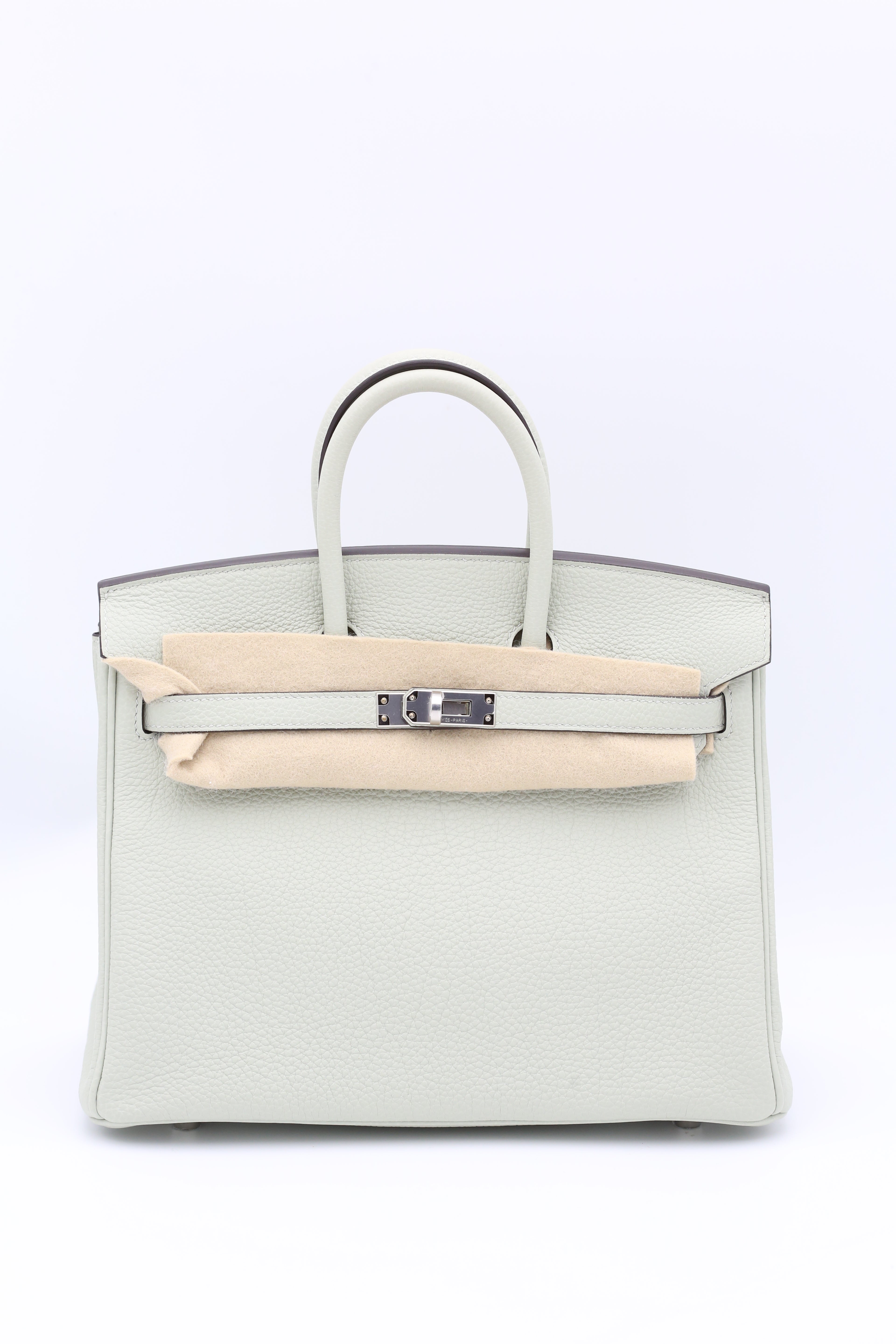 HERMÈS BIRKIN25 GRIS MEYER TOGO SILVER B STAMP