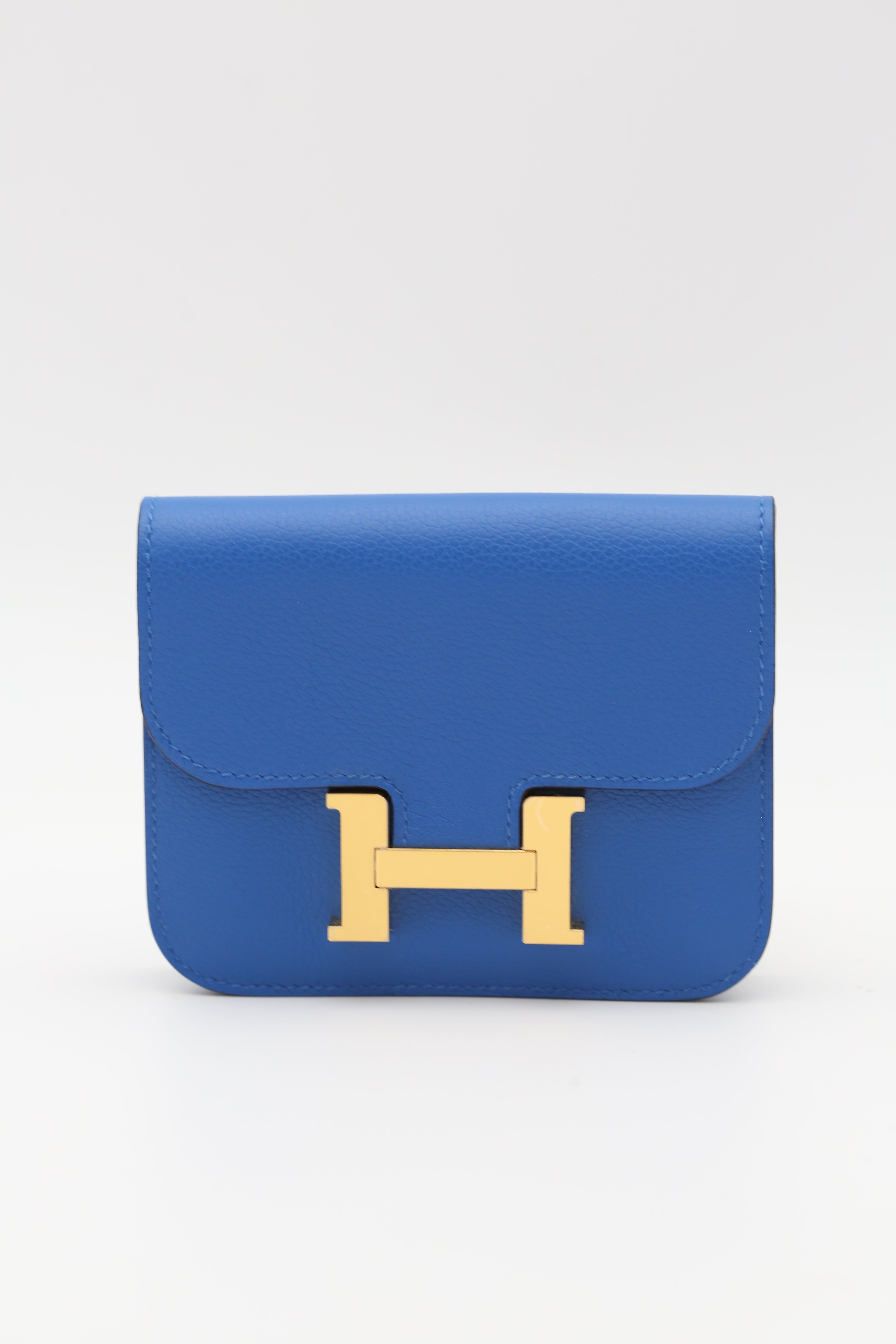 HERMÈS CONSTANCE SLIM BLUE GOLD TOGO B STAMP
