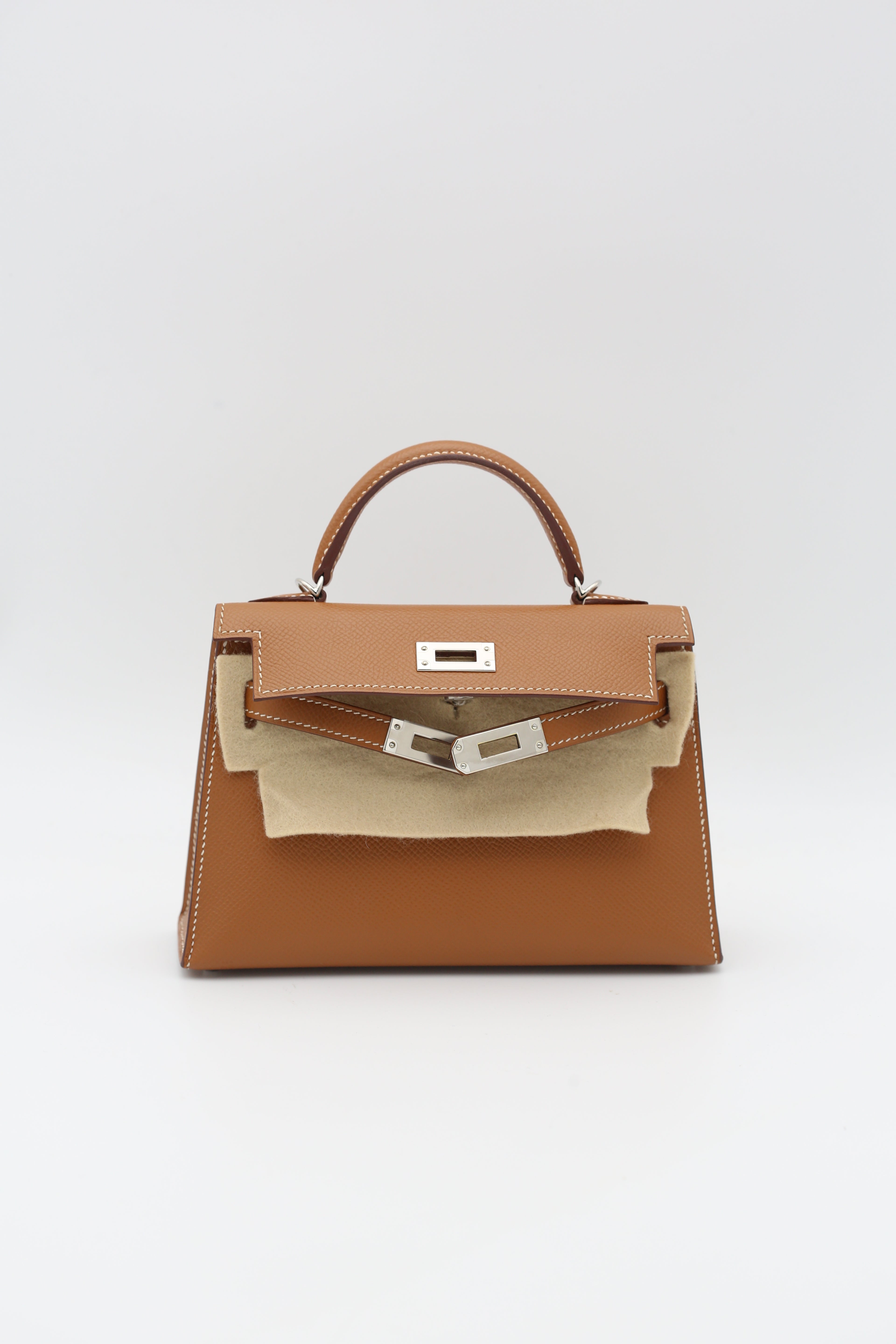 HERMÈS MINI KELLY II GOLD EPSOM Y STAMP