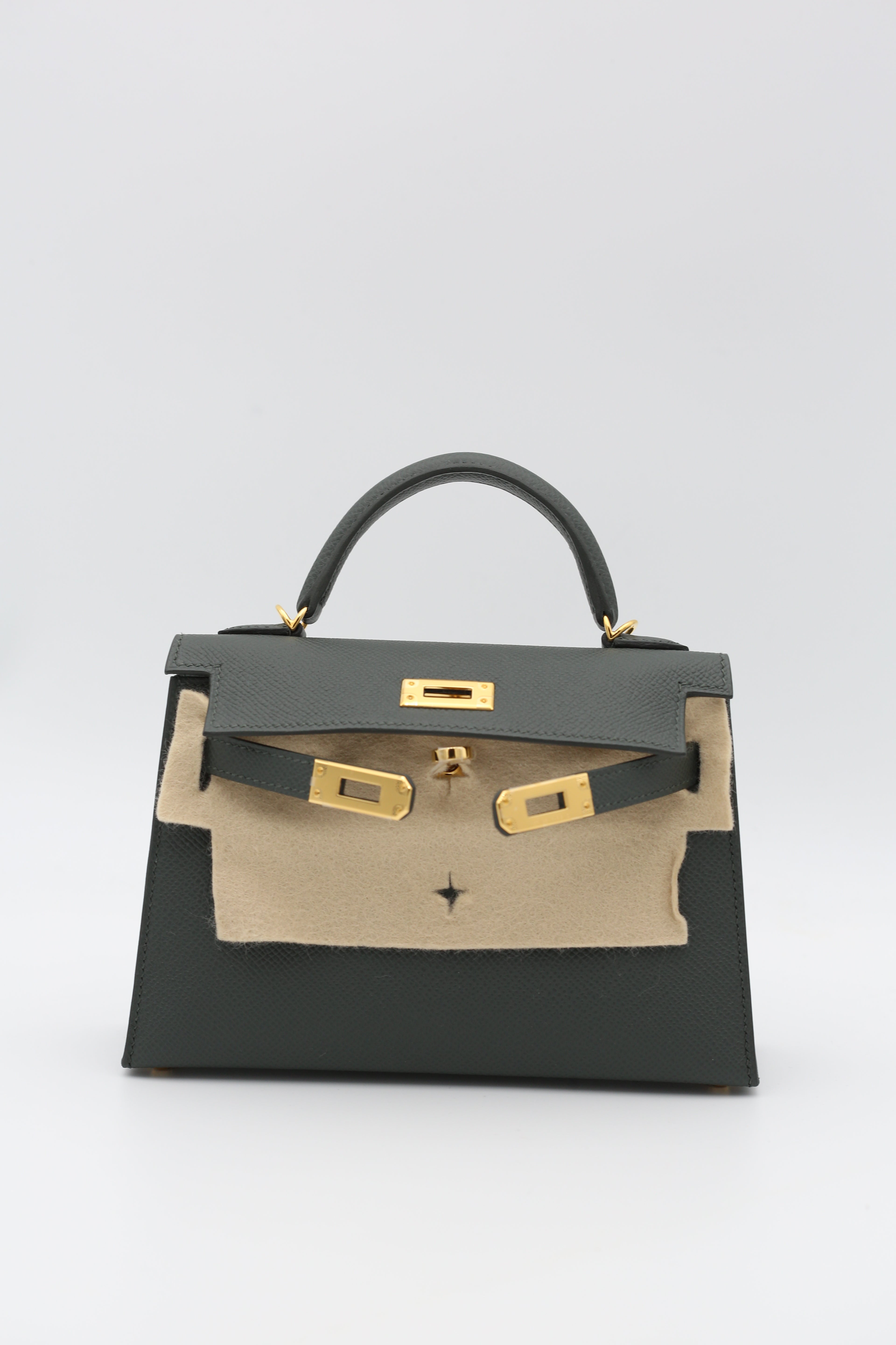 HERMÈS MINI KELLY II SELLIER VERT MANGROVE EPSOM K STAMP