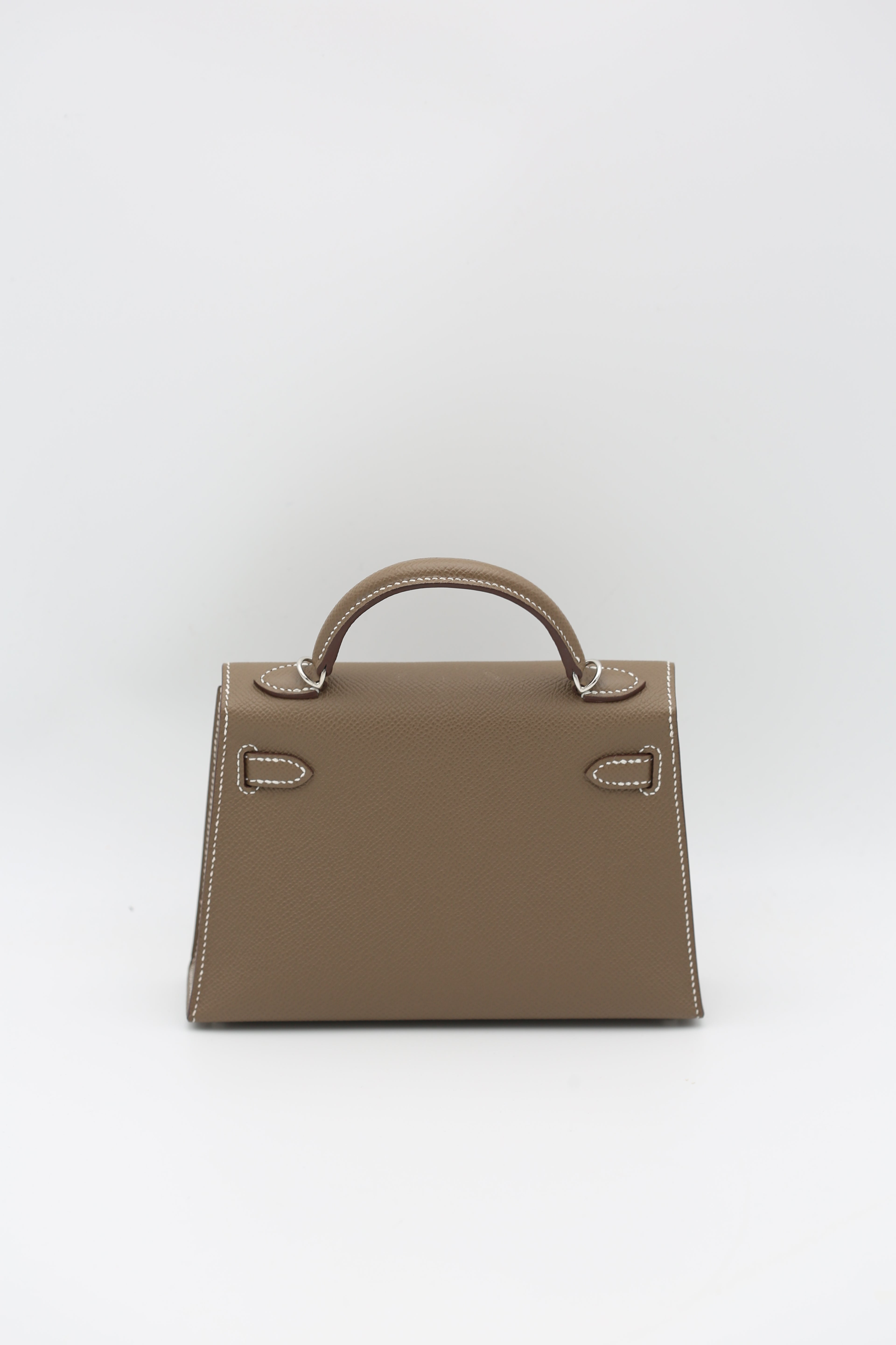 HERMÈS MINI KELLY II ETOUPE SILVER K STAMP