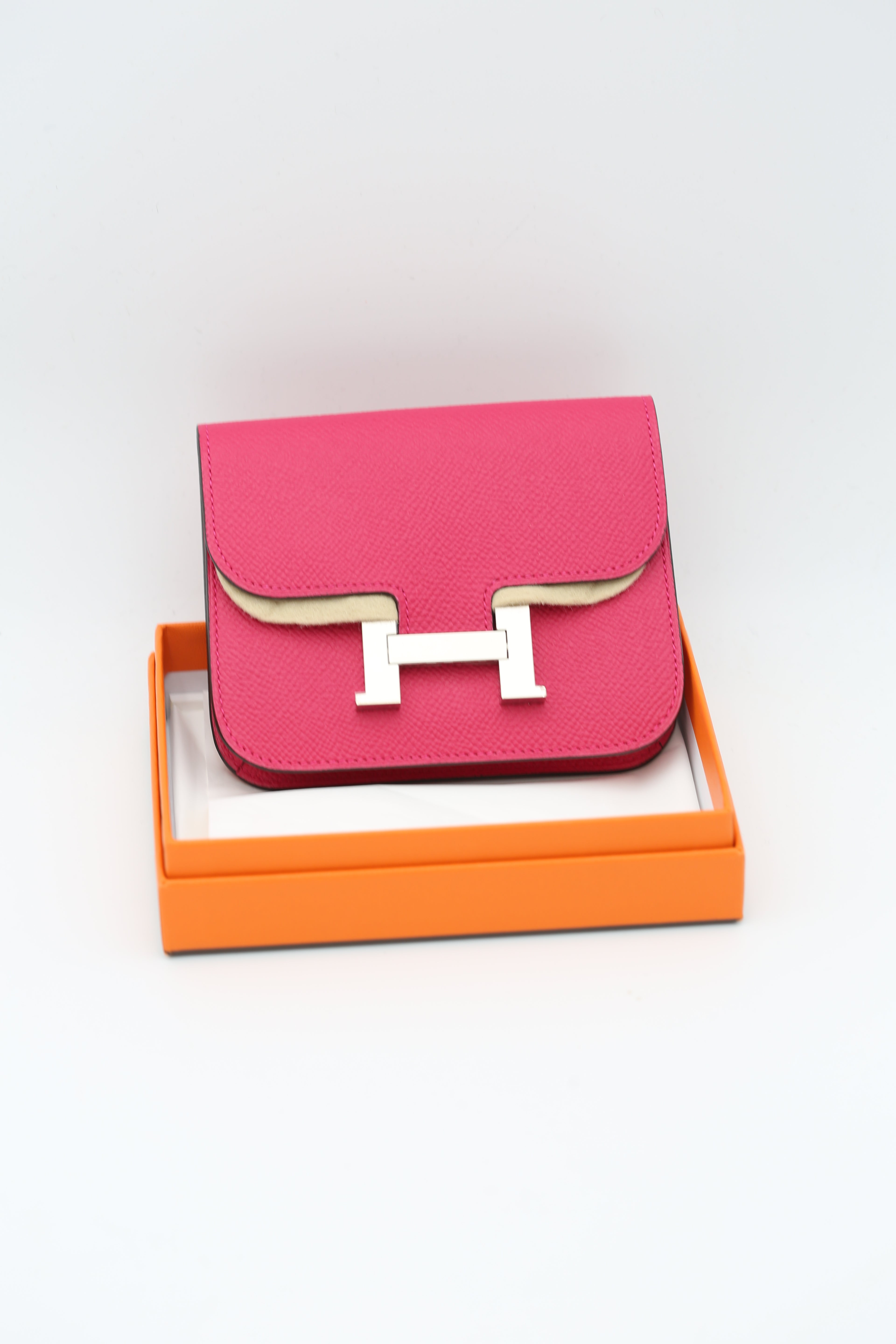 HERMÈS CONSTANCE SLIM WALLET PINK Z STAMP