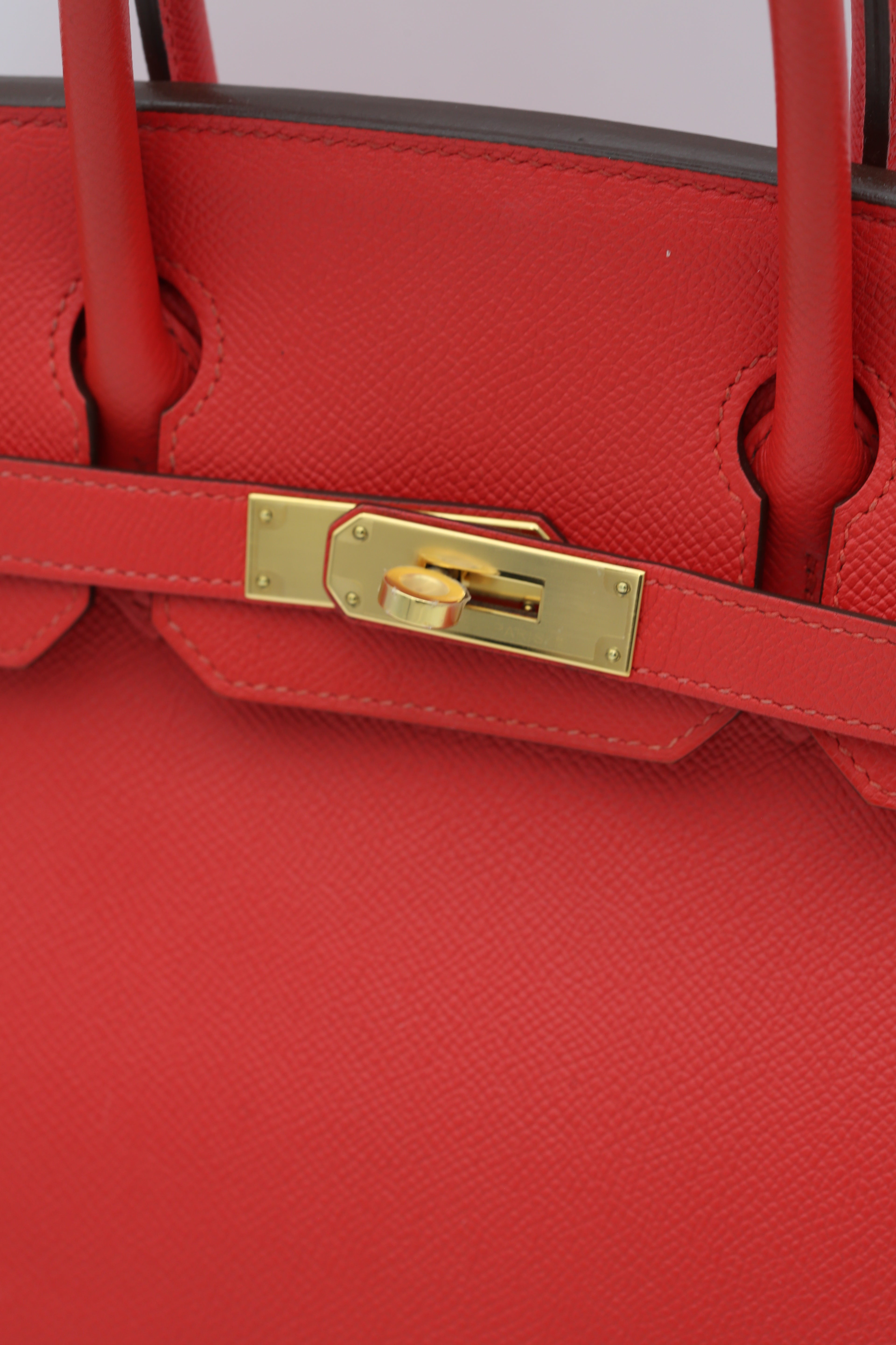 HERMÈS BIRKIN30 RED EPSOM GOLD HARDWARE A STAMP