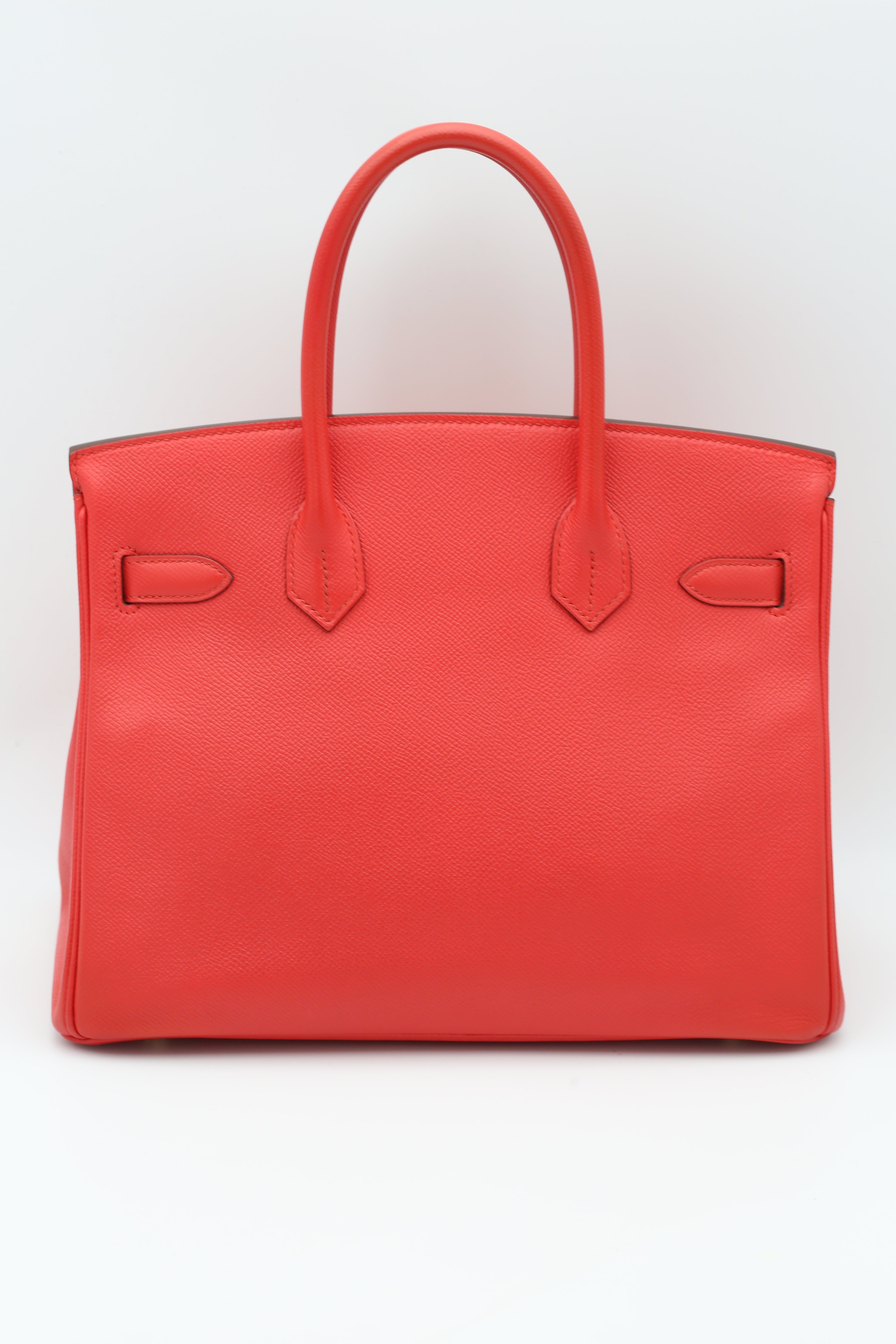 HERMÈS BIRKIN30 RED EPSOM GOLD HARDWARE A STAMP