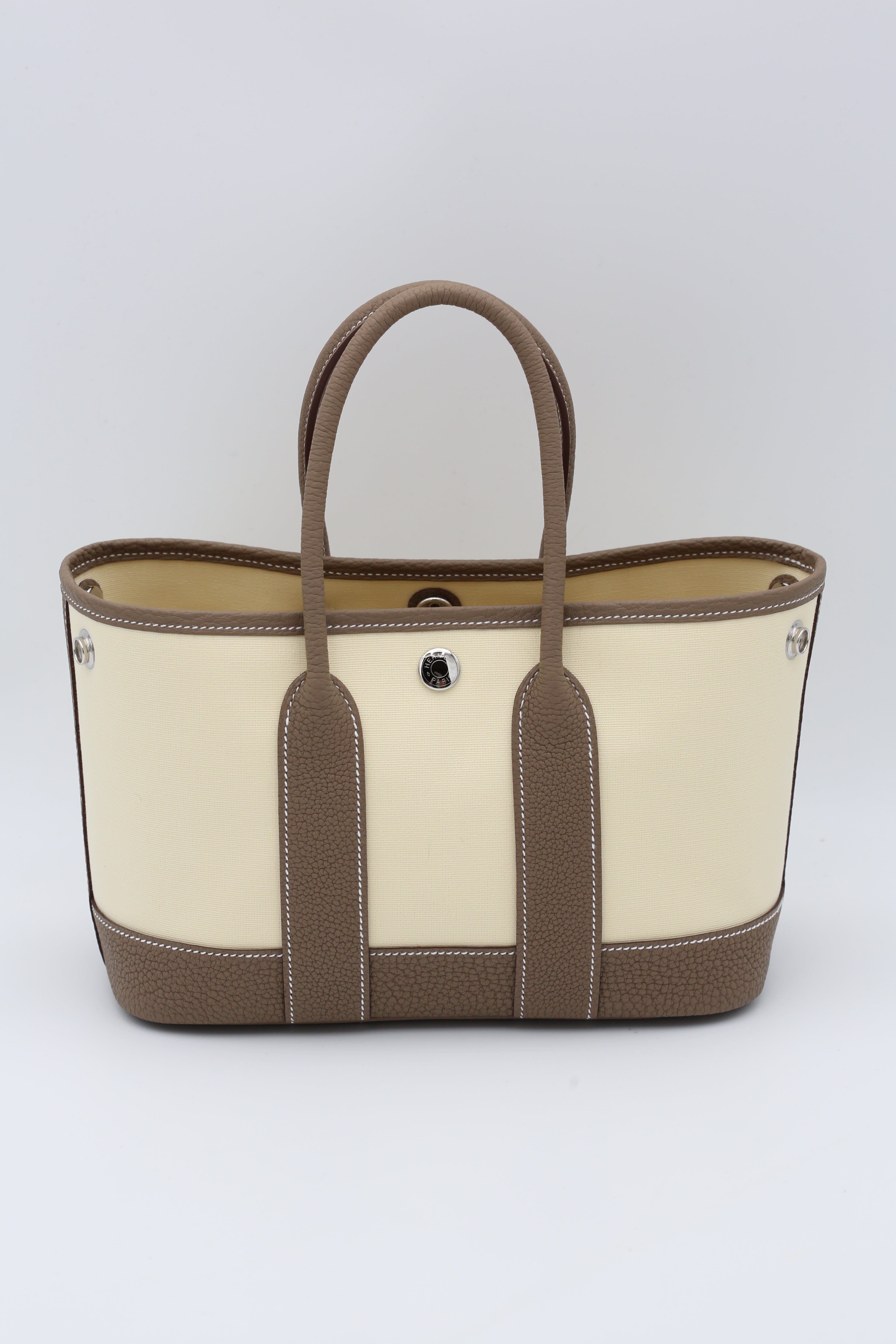 HERMÈS MINI GARDEN PARTY ETOUPE CANVAS TC SILVER HARDWARE G STAMP