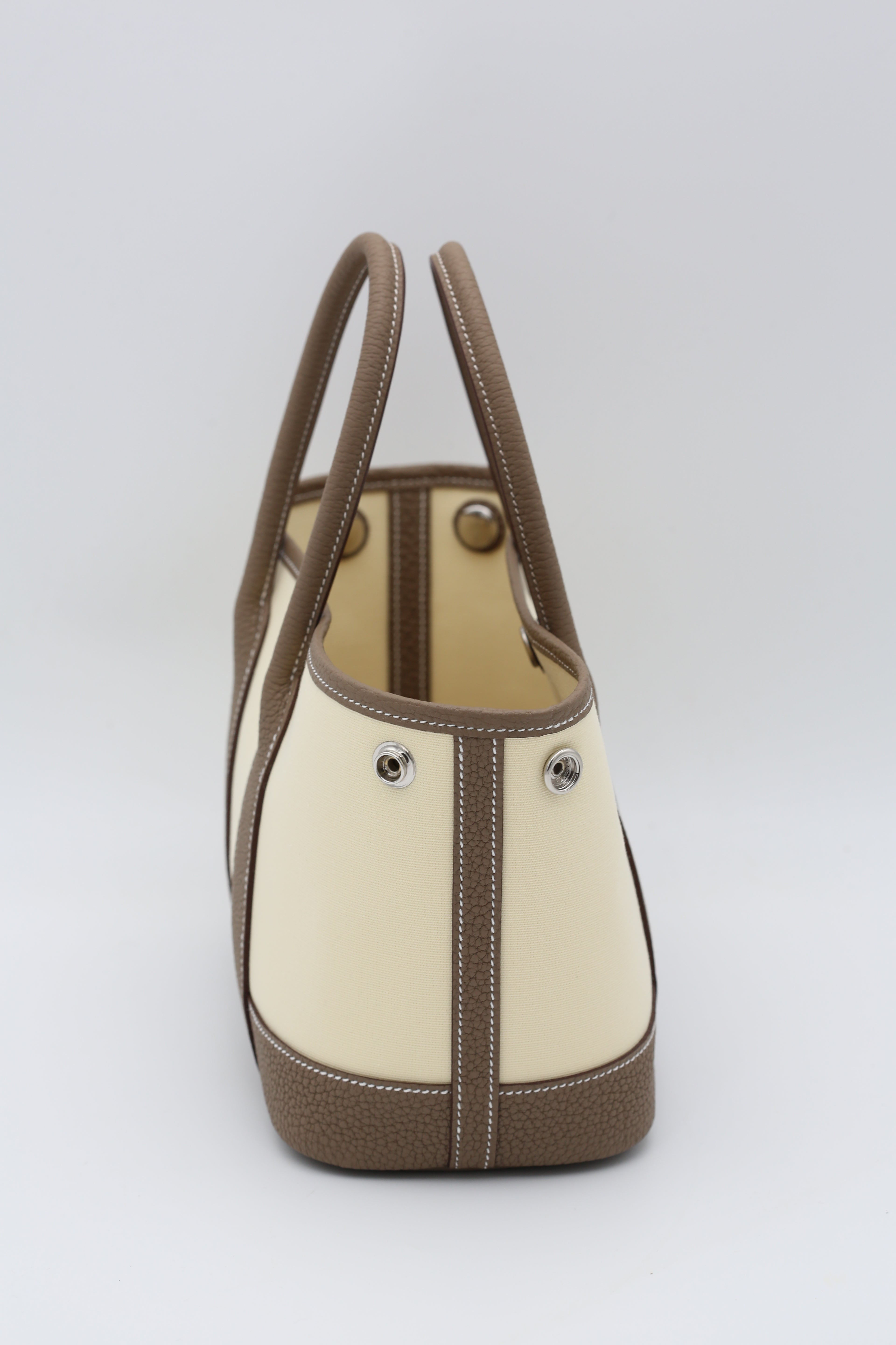 HERMÈS MINI GARDEN PARTY ETOUPE CANVAS TC SILVER HARDWARE G STAMP