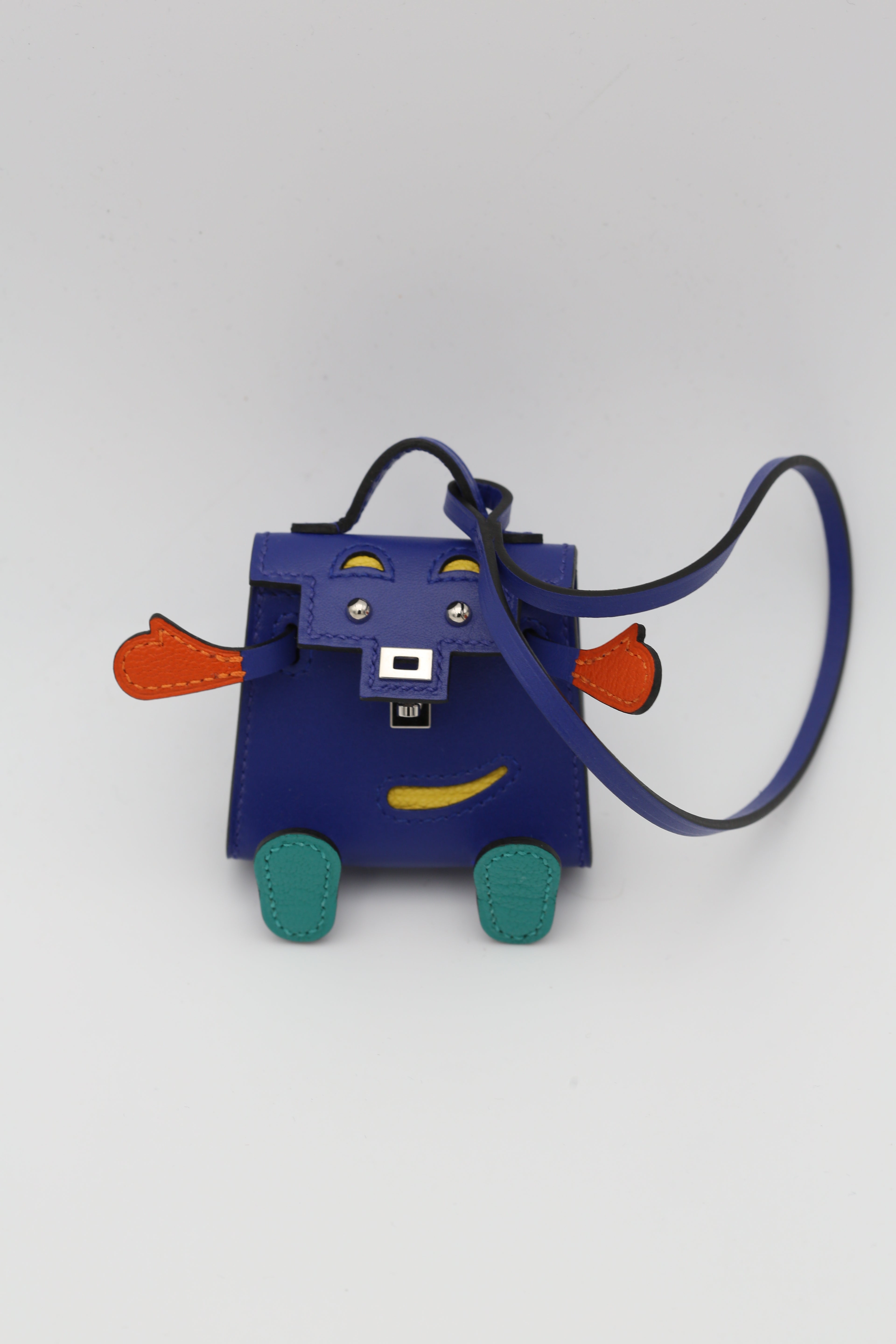 HERMÈS KELLY DOLL BAG CHARM BLUE U STAMP